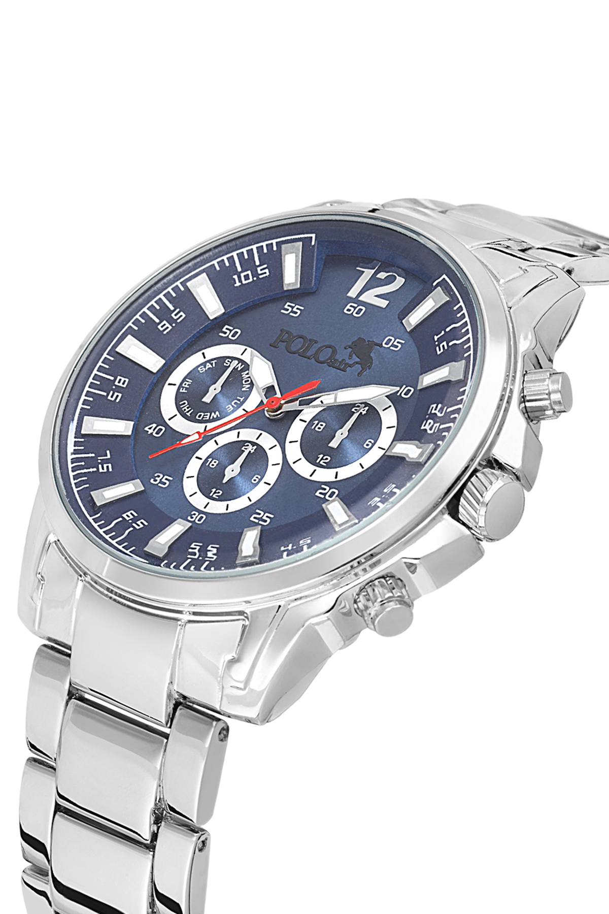 Spor Kasa Erkek Kol Saati Ve Parfüm Hediyelik Kutusunda Set Gümüş Lacivert Renk St-5006E2 Lacivert St-5006E2