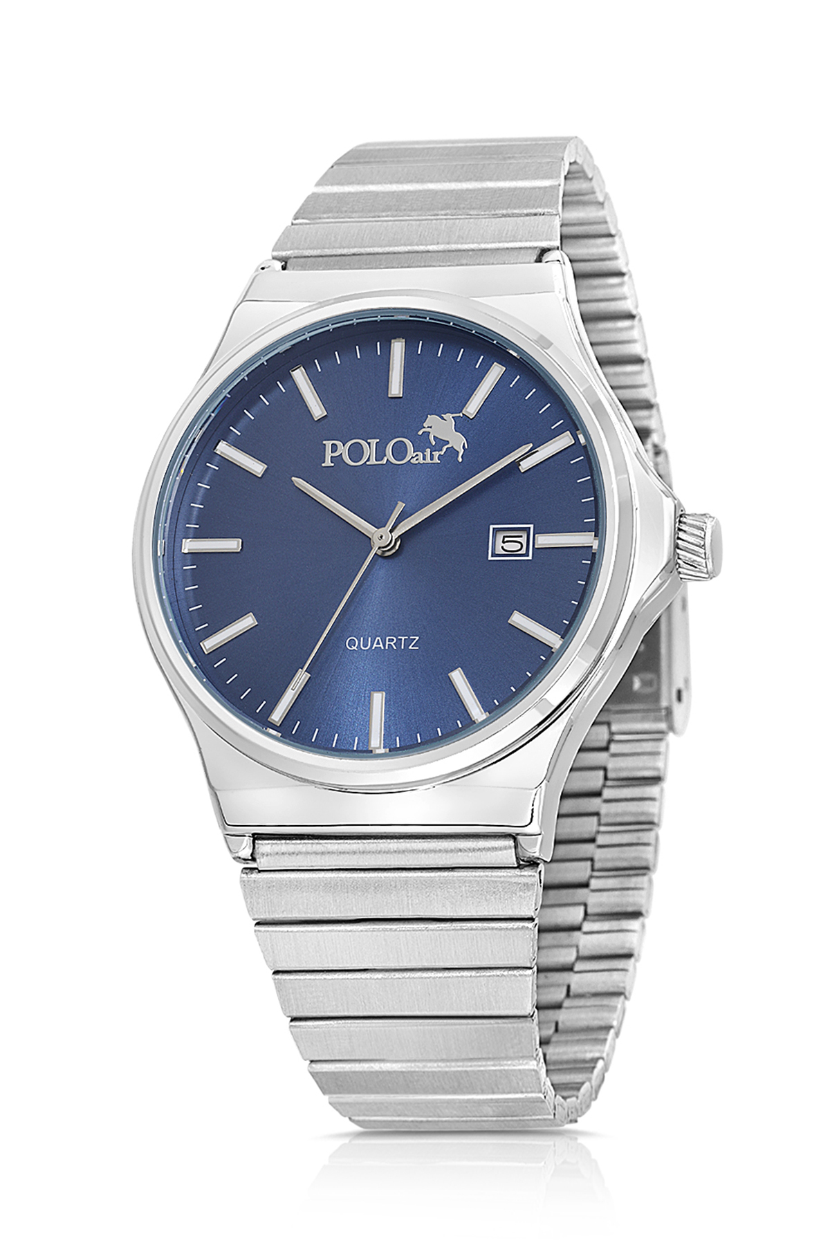 Takvimli Erkek Kol Saati Örgü Esnek Kemer Mıknatıslı Cüzdan Seti Lacivert Gümüş Renk Pl-7065E2 Lacivert Pl-7065E2