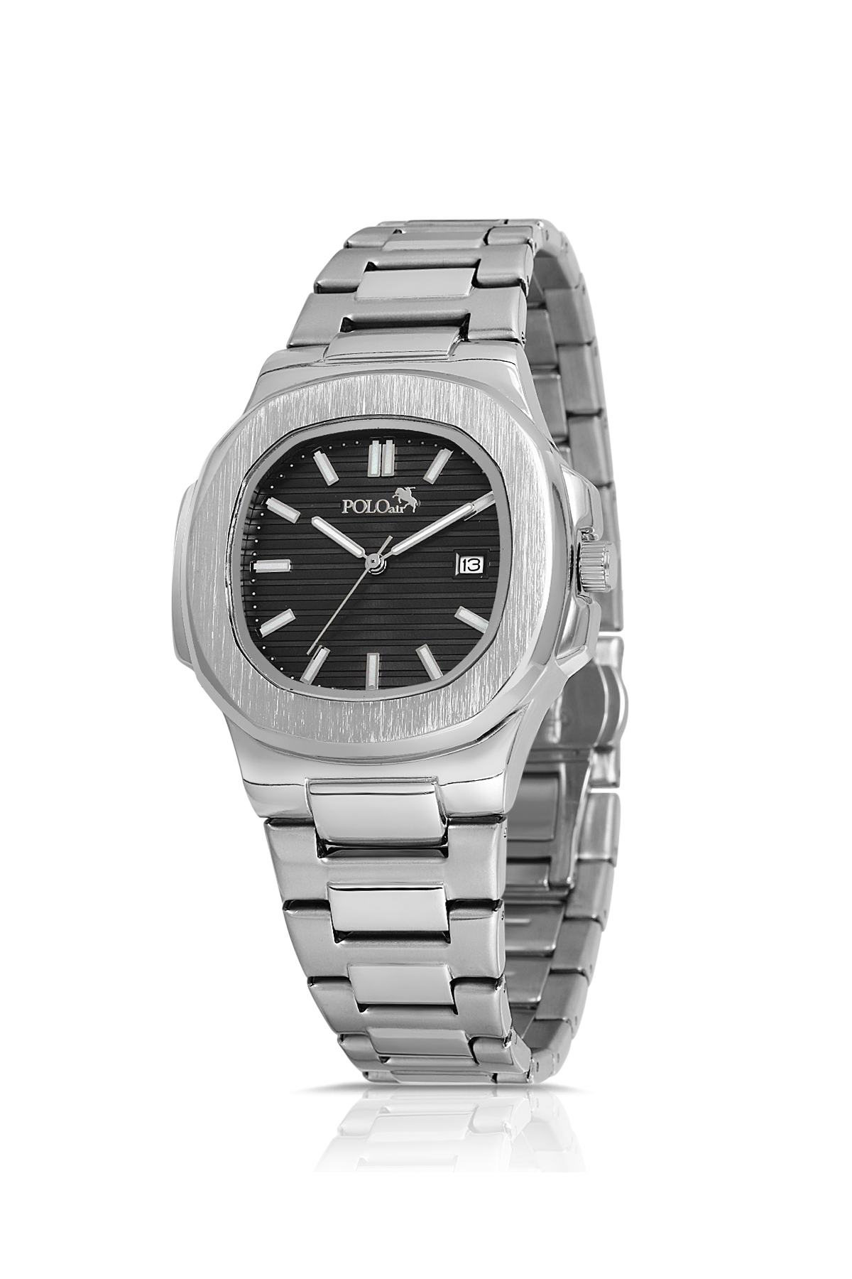 Takvimli Erkek Kol Saati Ve 55Ml Parfüm Hediyelik Kutusunda Set Gümüş Siyah Renk St-5009E4 Siyah St-5009E4