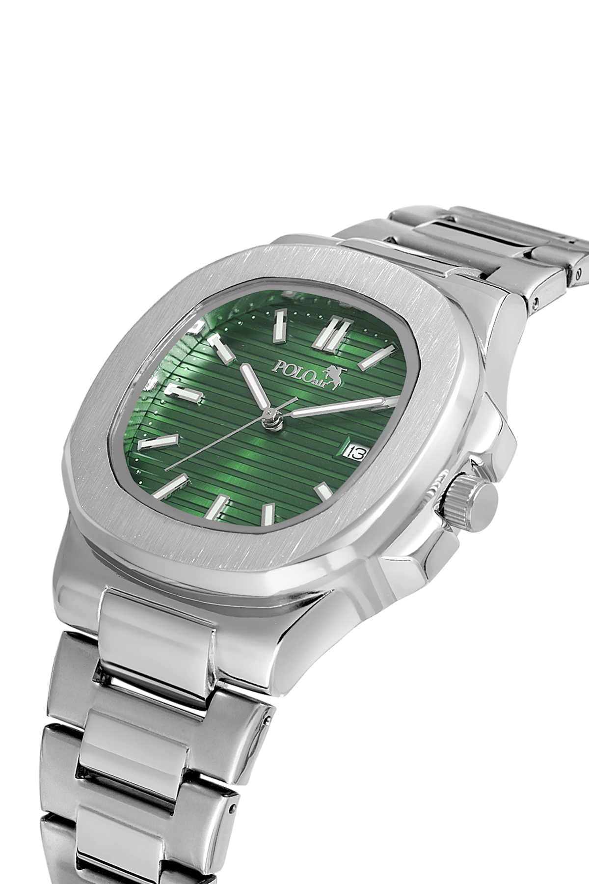 Takvimli Erkek Kol Saati Ve 55Ml Parfüm Hediyelik Kutusunda Set Gümüş Yeşil Renk St-5009E3 Yeşil St-5009E3