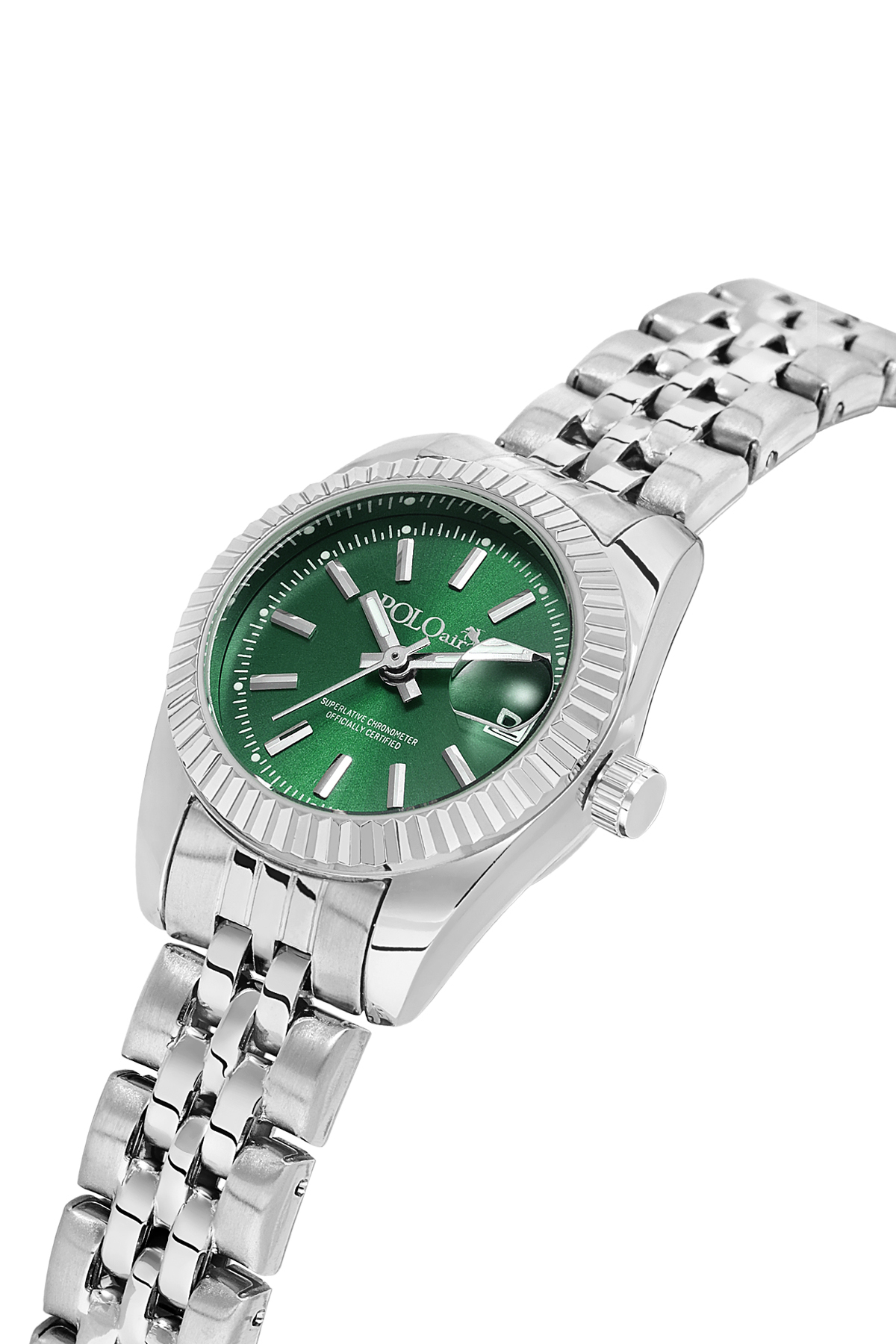 Takvimli Kadın Kol Saati Gümüş Yeşil Renk Pl-1594B6X Yeşil-Gümüş Pl-1594B6X