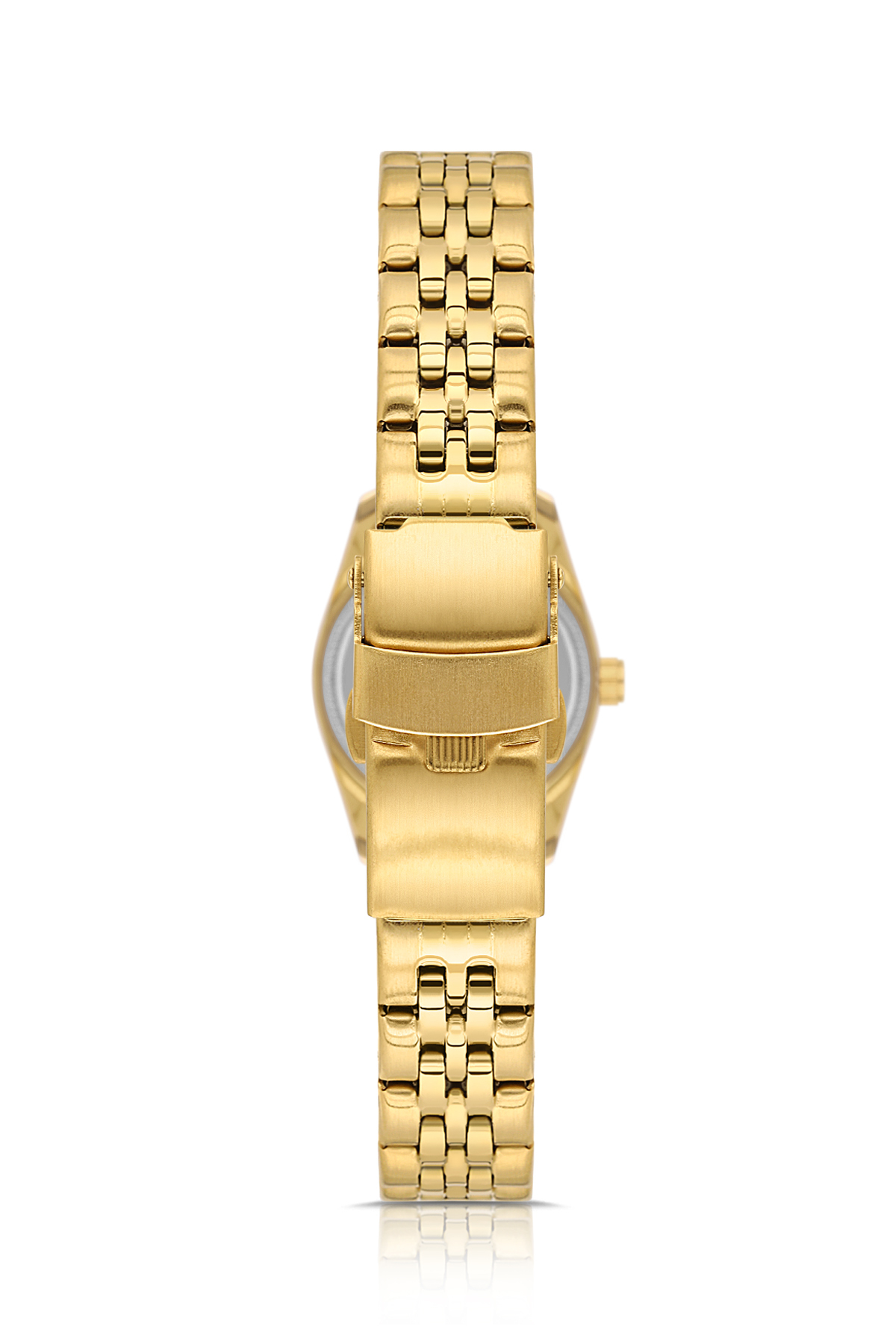 Takvimli Kadın Kol Saati Zirkon Taşlı Yuvarlak Bileklik Kombin Gold Renk Pl-1594B1 Gold Pl-1594B1