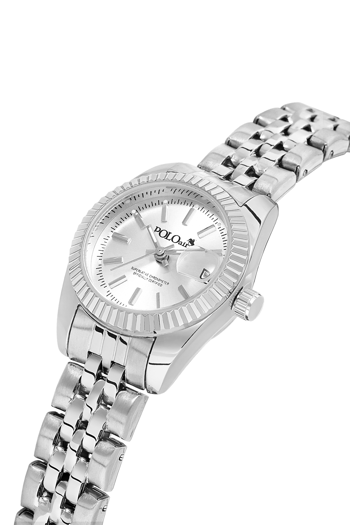 Takvimli Kadın Kol Saati Zirkon Taşlı Yuvarlak Bileklik Kombin Gümüş Renk Pl-1594B2 Gümüş Pl-1594B2