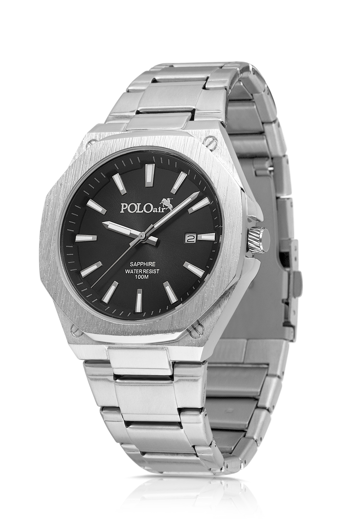 Takvimli Klasik Erkek Kol Saati Ve 55 Ml Parfüm Seti Gümüş Siyah Renk St-5018E1 Siyah St-5018E1