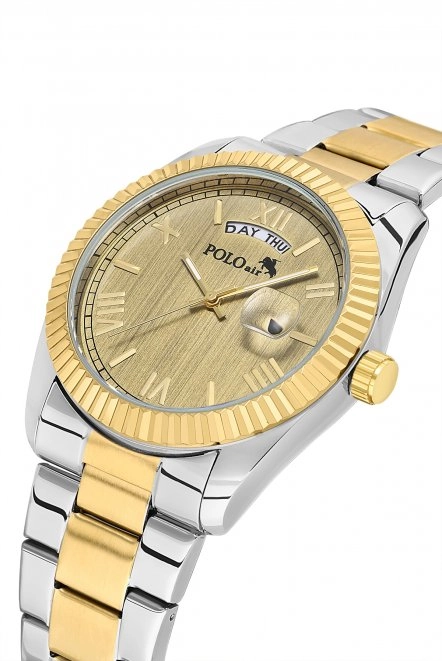 Ay Gün Gösterge Takvimli Erkek Kol Saati Gold Gümüş Renk Pl-7076E9X Altın Pl-7076E9X