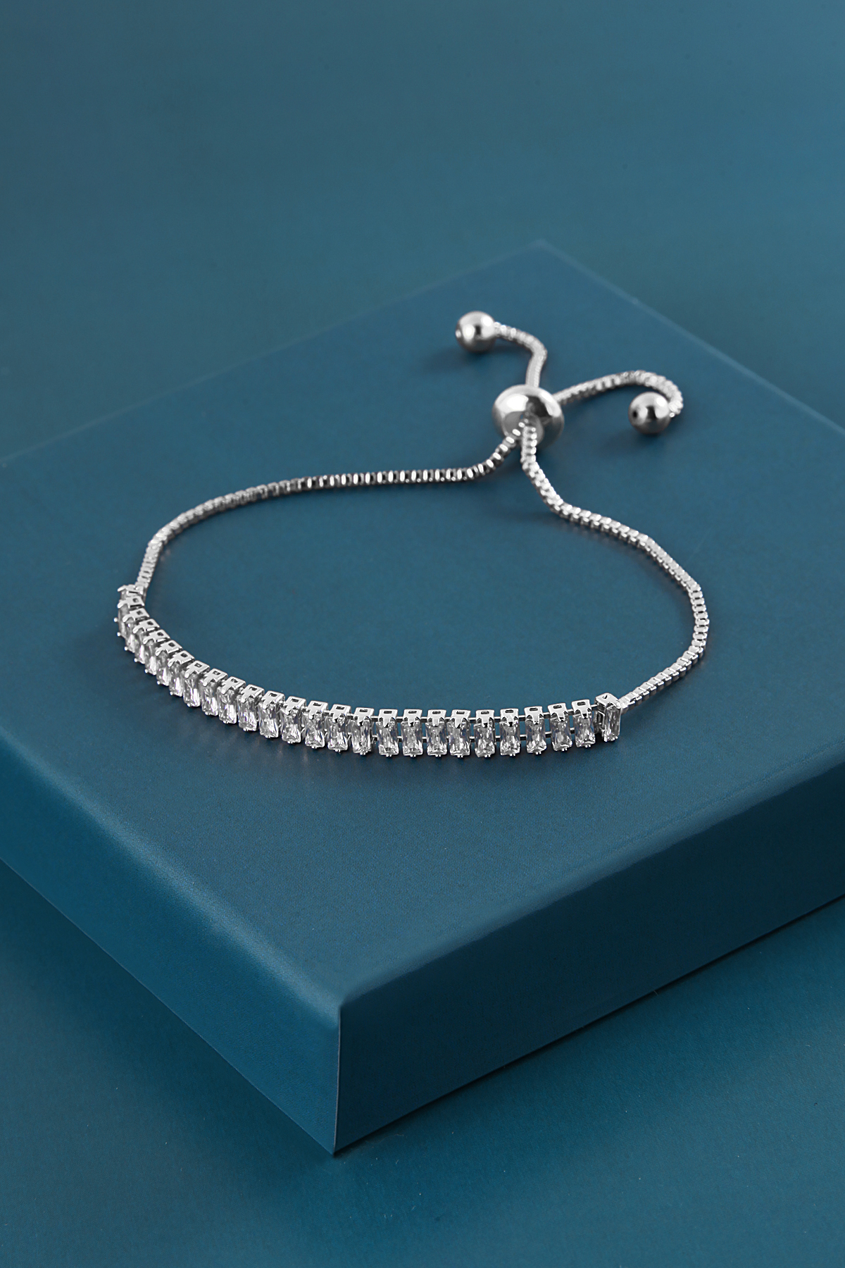 Vintage Rakamlı Kadın Kol Saati Zirkon Taşlı Baget Bileklik Kombin Gümüş Mavi Renk Pl-1592B4 Mavi Pl-1592B4