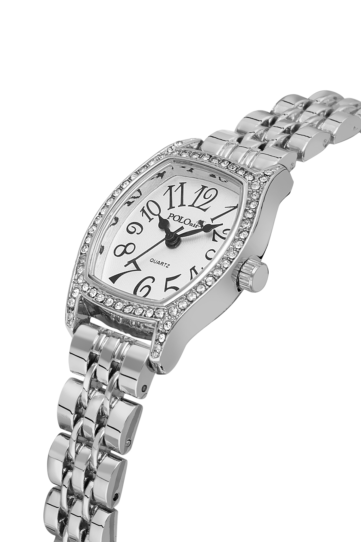 Vintage Rakamlı Kadın Kol Saati Zirkon Taşlı Baget Bileklik Kombin Gümüş Renk Pl-1592B2 Gümüş Pl-1592B2