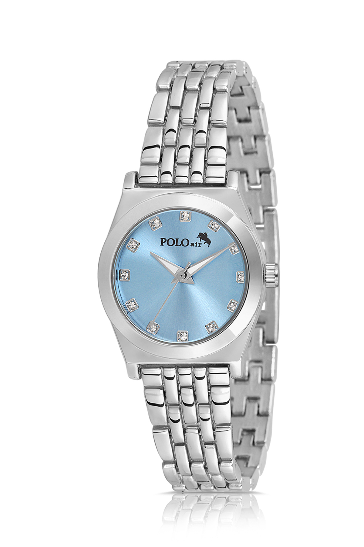 Zarif Kadın Kol Saati Ve Smile Figürlü Özel Notlu Cam Dilek Şişe Seti Gümüş Mavi Renk St-2184S4 Mavi St-2184S4