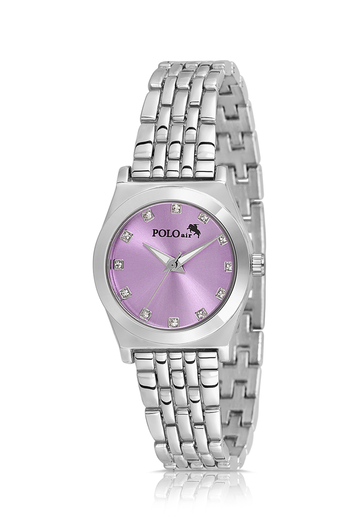 Zarif Kadın Kol Saati Ve Smile Figürlü Özel Notlu Cam Dilek Şişe Seti Gümüş Mor Renk St-2184S5 Mor St-2184S5