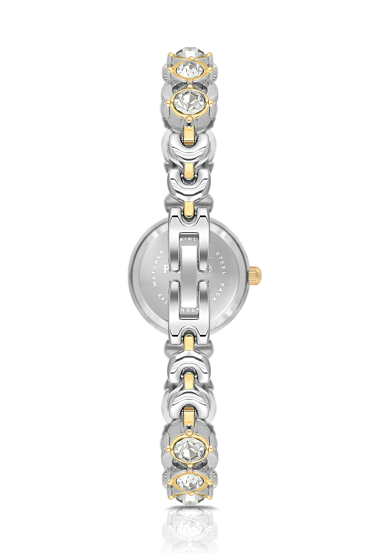 Zarif Lüx Taşlı Kadın Kol Saati Gold Gümüş Renk Pl-1593B3X Altın Pl-1593B3X