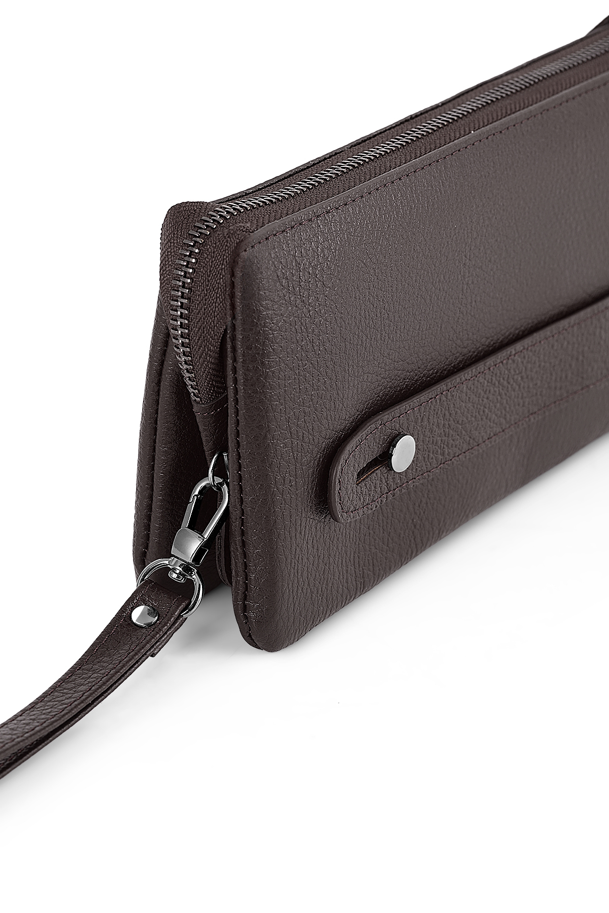 %100 Hakiki Deri Erkek El Ve Bilek Çantası Kahverengi Renk Çanta Etn-50-K Kahverengi Etn-50-K