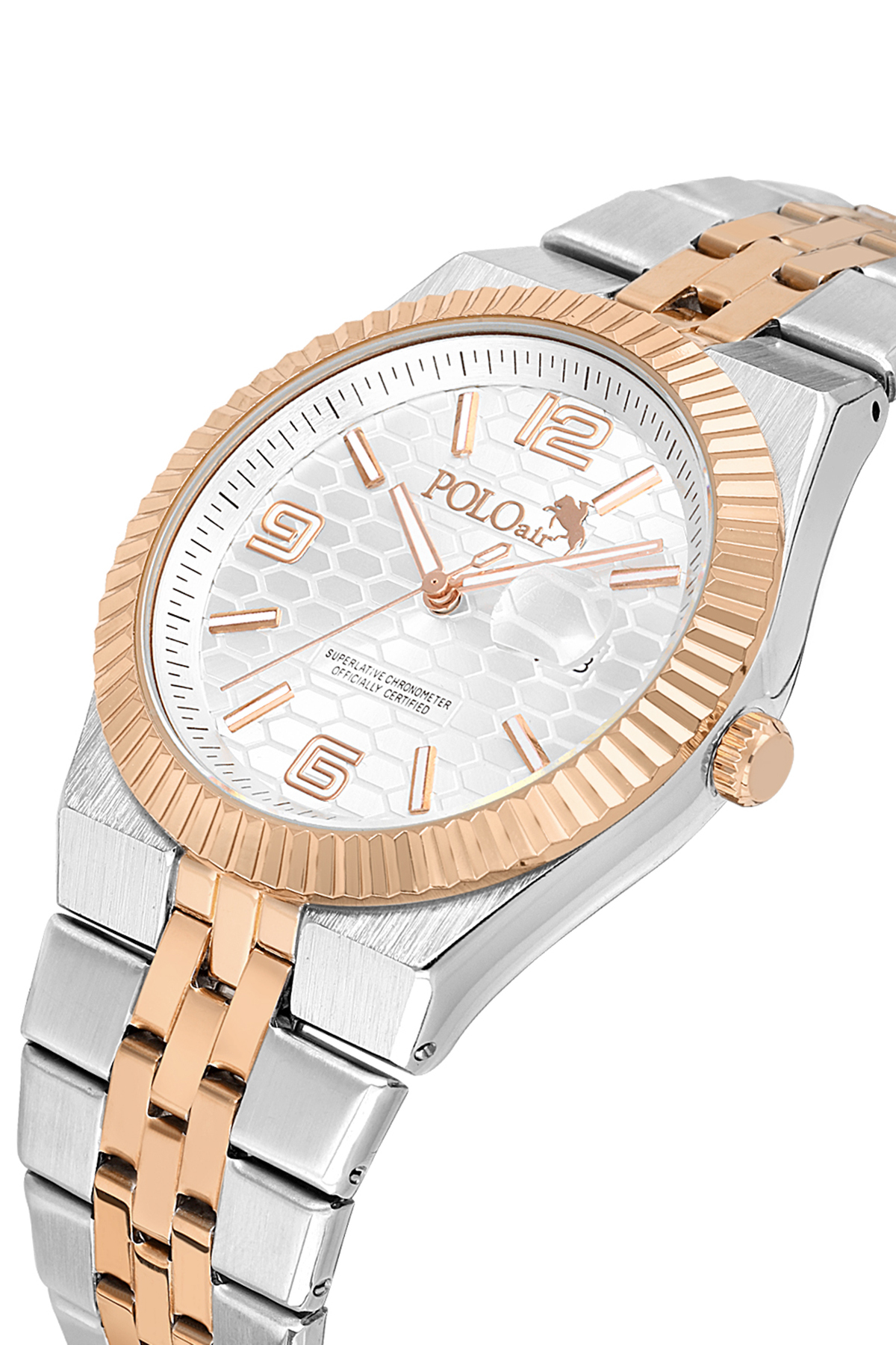 Çift Klips Mercek Takvimli Erkek Kol Saati Gümüş Bakır Renk Pl-7030E5X Gümüş - Bakır Pl-7030E5X