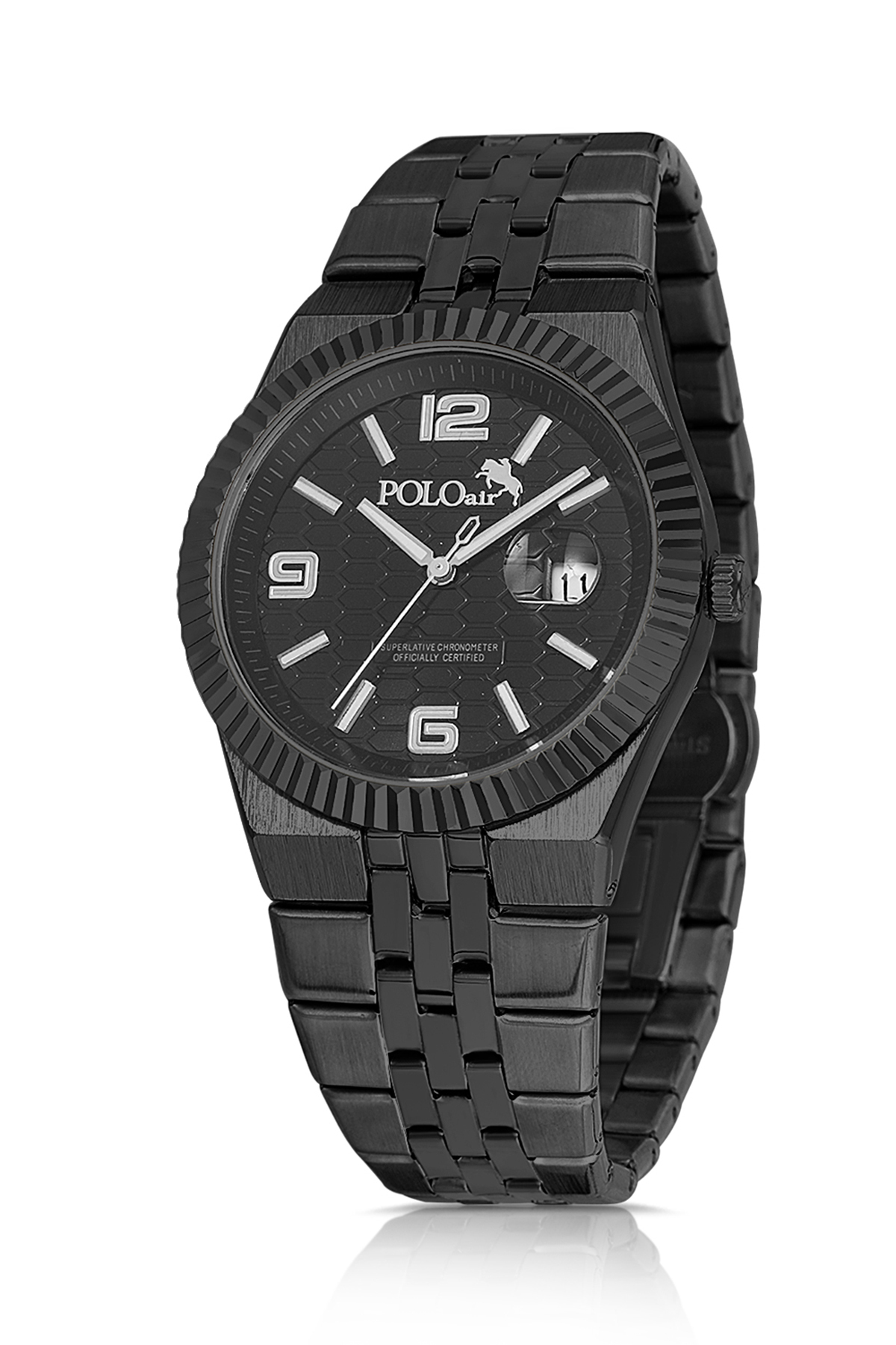 Çift Klips Mercek Takvimli Erkek Kol Saati Siyah Renk Pl-7030E1X Siyah Pl-7030E1X