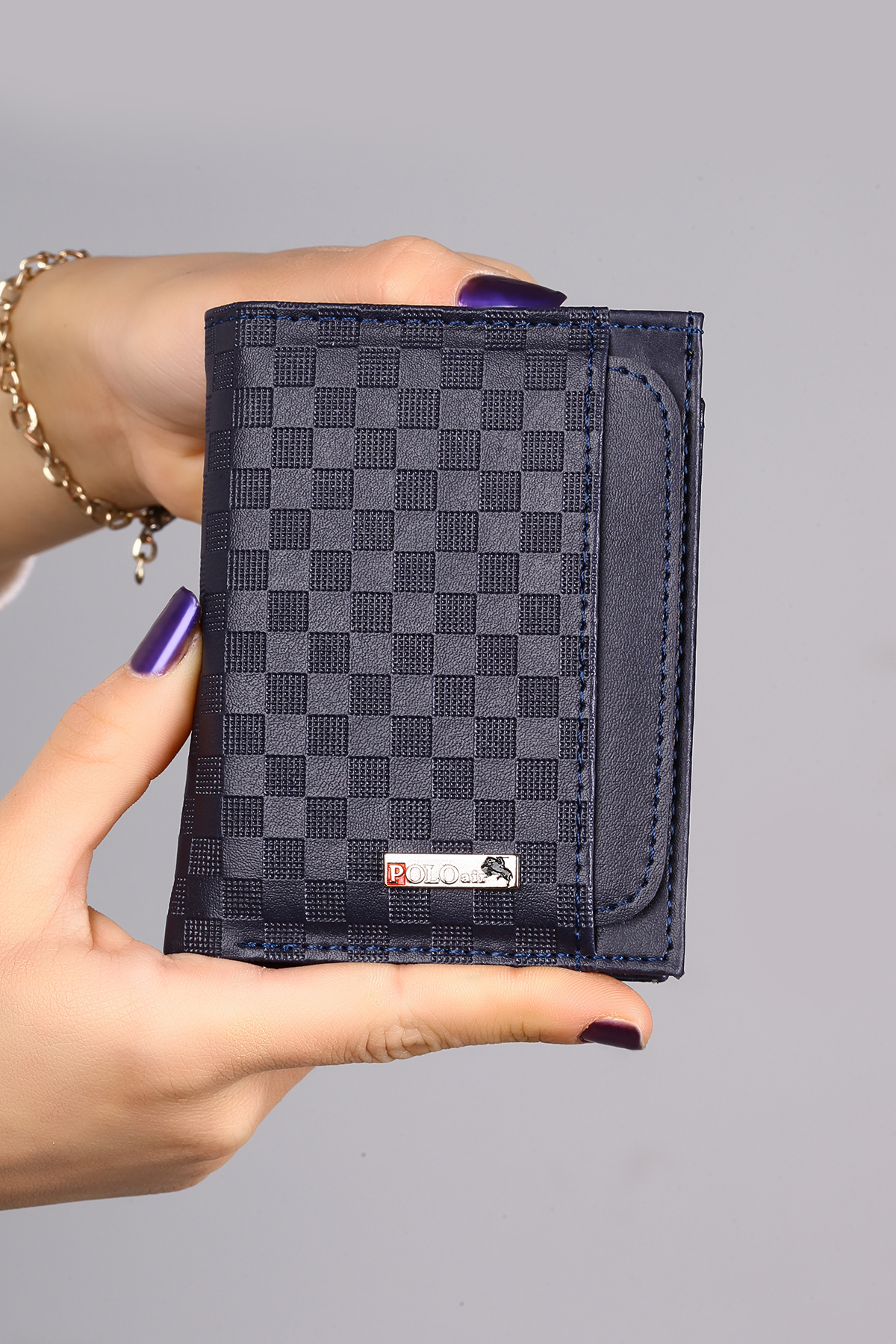 Dama Desenli Kutulu Erkek Cüzdan Kemer Kartlık Parfüm Seti Lacivert Pm-13-L Lacivert Pm-13-L