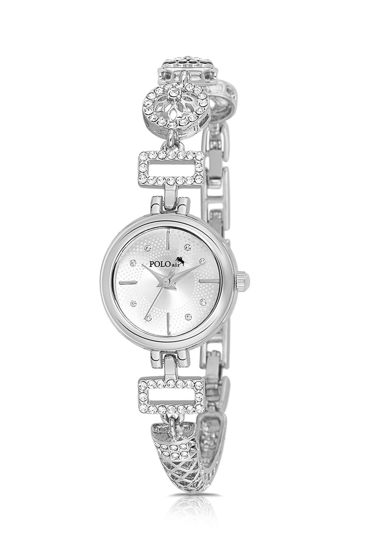 Desen Lüx Taşlı Kadın Kol Yıldız Bileklik Kombin Saati Gümüş Renk Pl-1580B2 Gümüş Pl-1580B2