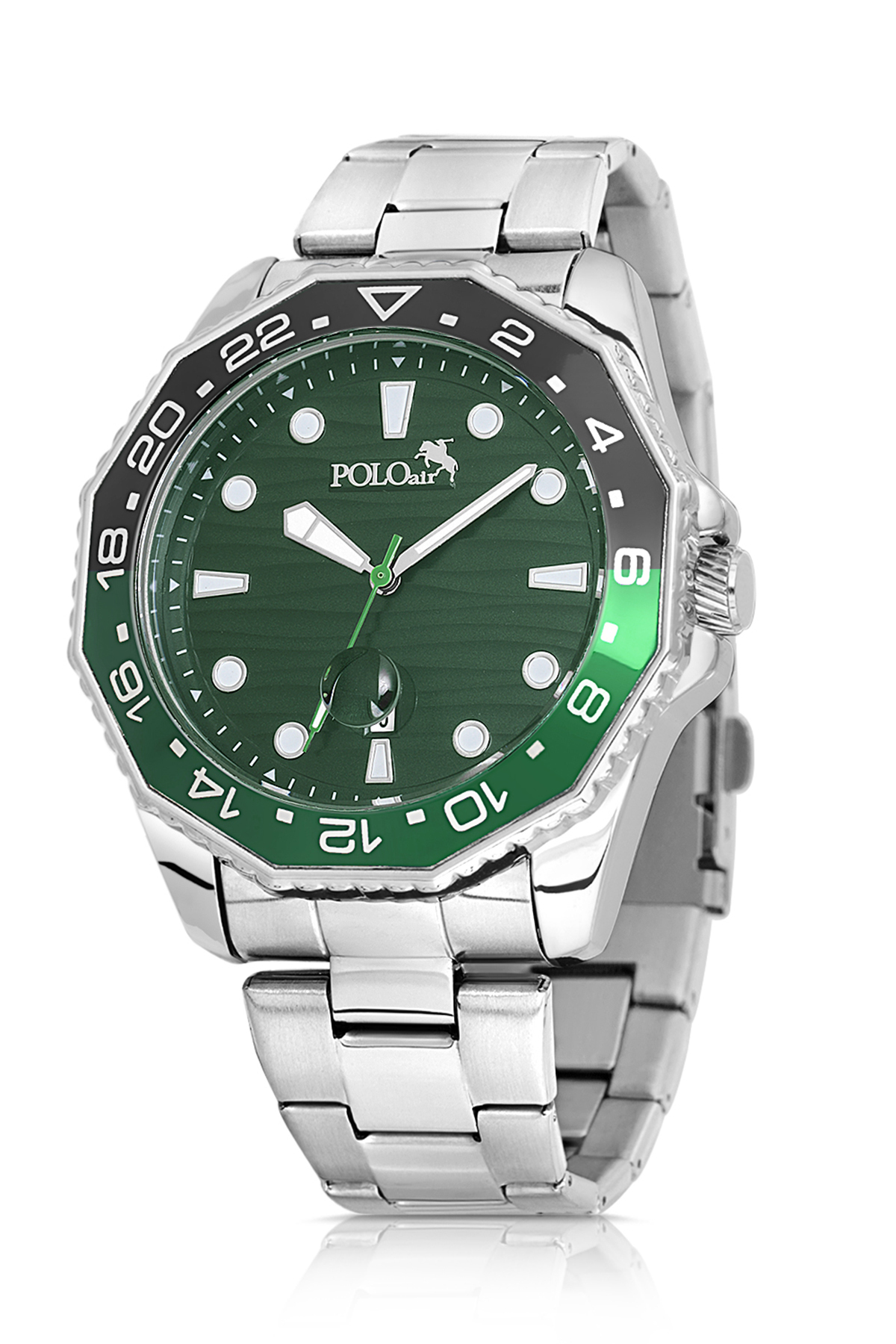 Erkek Kol Saati Kemer Cüzdan Kartlık Anahtarlık Çakmak Hediyelik Kutusunda Yeşil Set Pl-7047E3 Yeşil Pl-7047E3