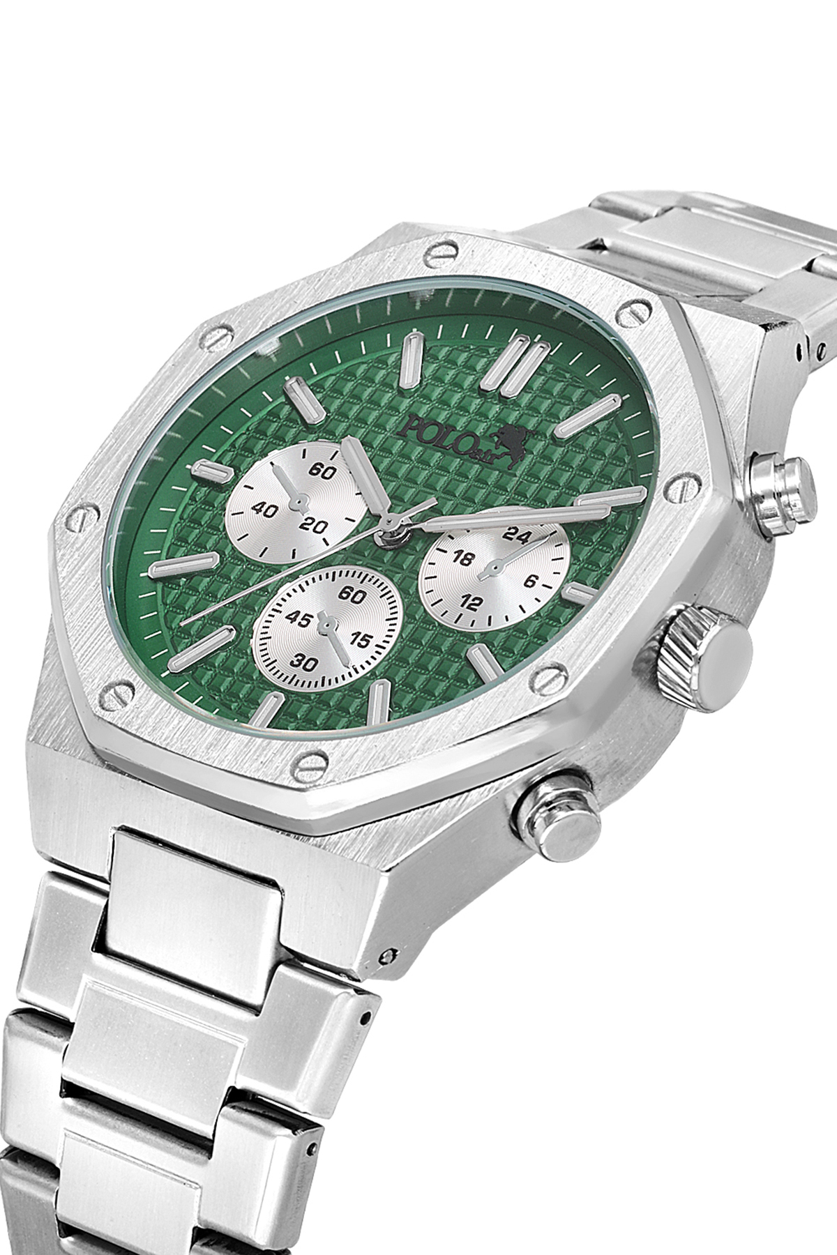 Erkek Kol Saati Kemer Cüzdan Kartlık Parfüm Hediyelik Kutusunda Gümüş Yeşil Set Pl-7025E3 Yeşil Pl-7025E3