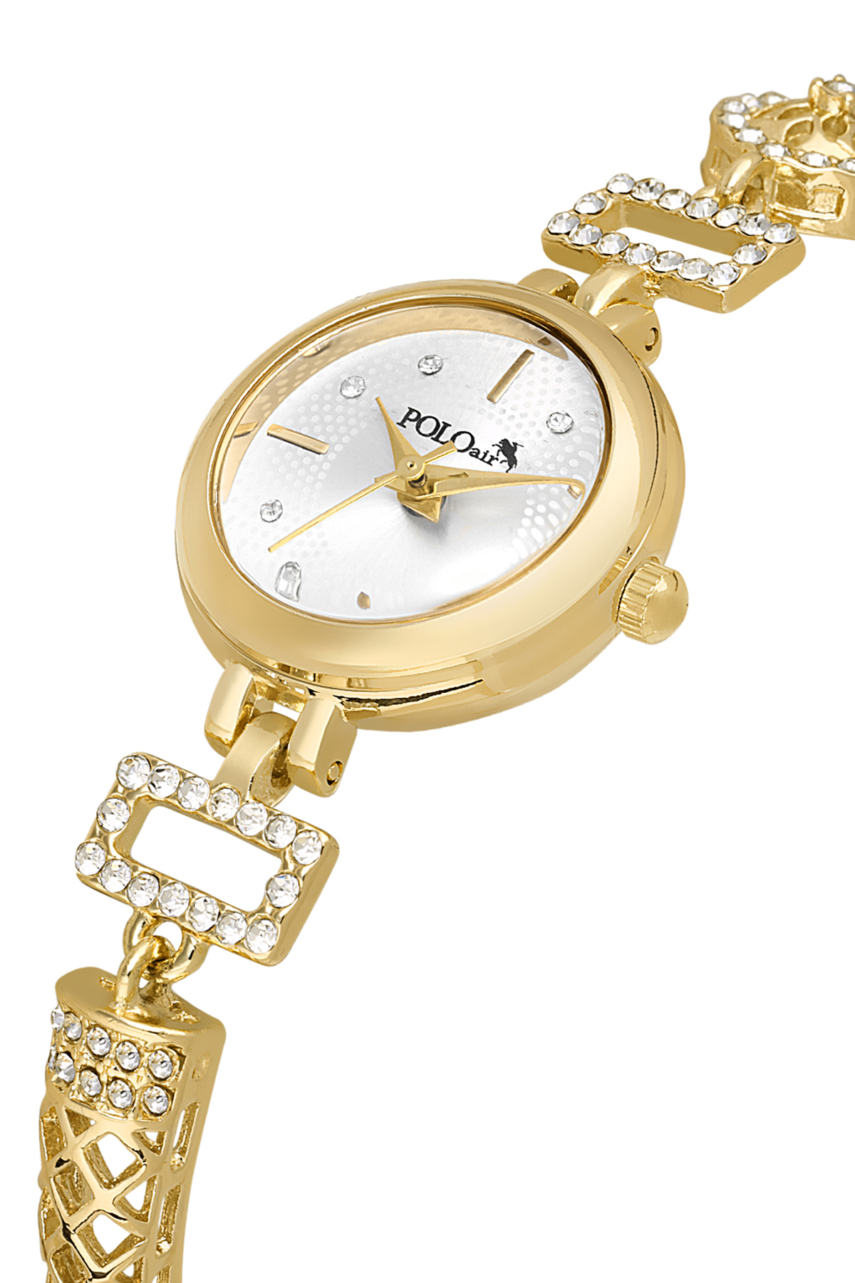 Geometrik Desen Lüx Taşlı Kadın Kol Saati Gold Renk Pl-1580B1X Altın Pl-1580B1X