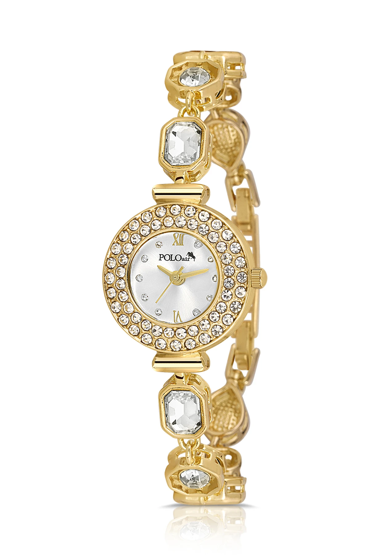Geometrik Kristal Taş Kordon 5 Taş Bileklik Kombin Gold Renk Pl-1578B1 Altın Pl-1578B1