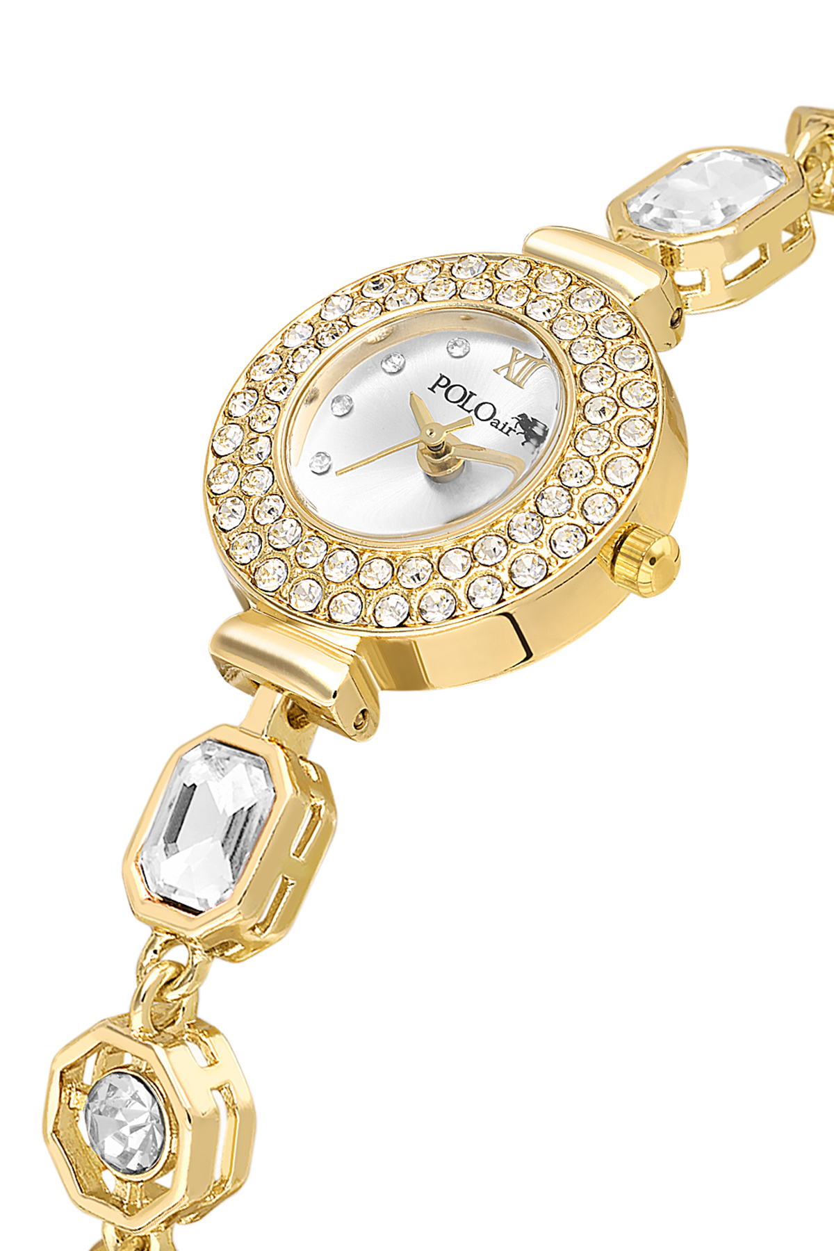 Geometrik Kristal Taş Kordon 5 Taş Bileklik Kombin Gold Renk Pl-1578B1 Altın Pl-1578B1