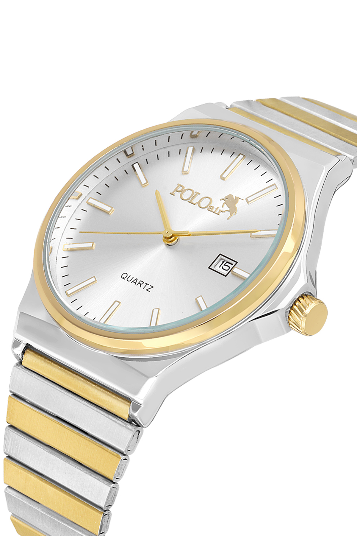 Hasır Metal Kordon Takvimli Erkek Kol Saati Gümüş Gold Renk Pl-7041E4X Altın Pl-7041E4X