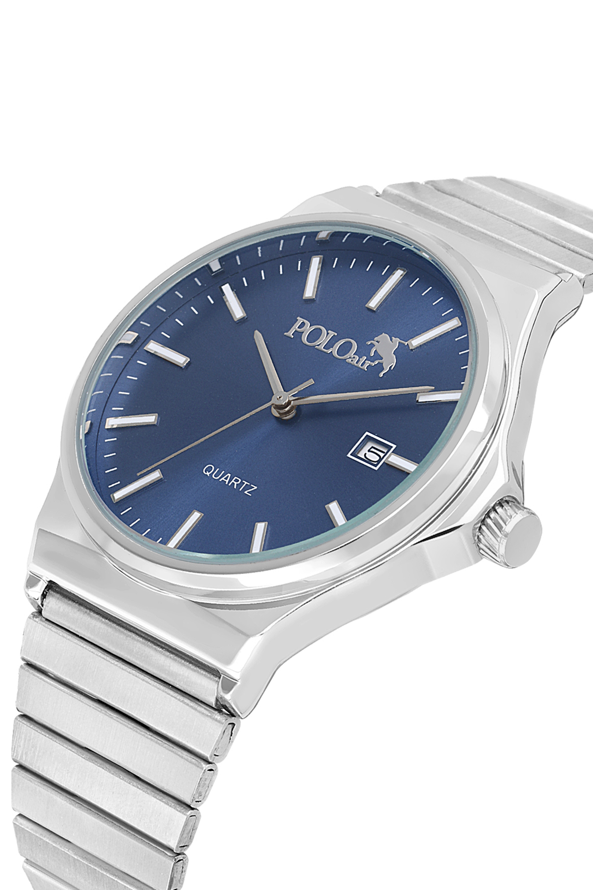 Hasır Metal Kordon Takvimli Erkek Kol Saati Gümüş Lacivert Renk Pl-7041E2X Lacivert Pl-7041E2X