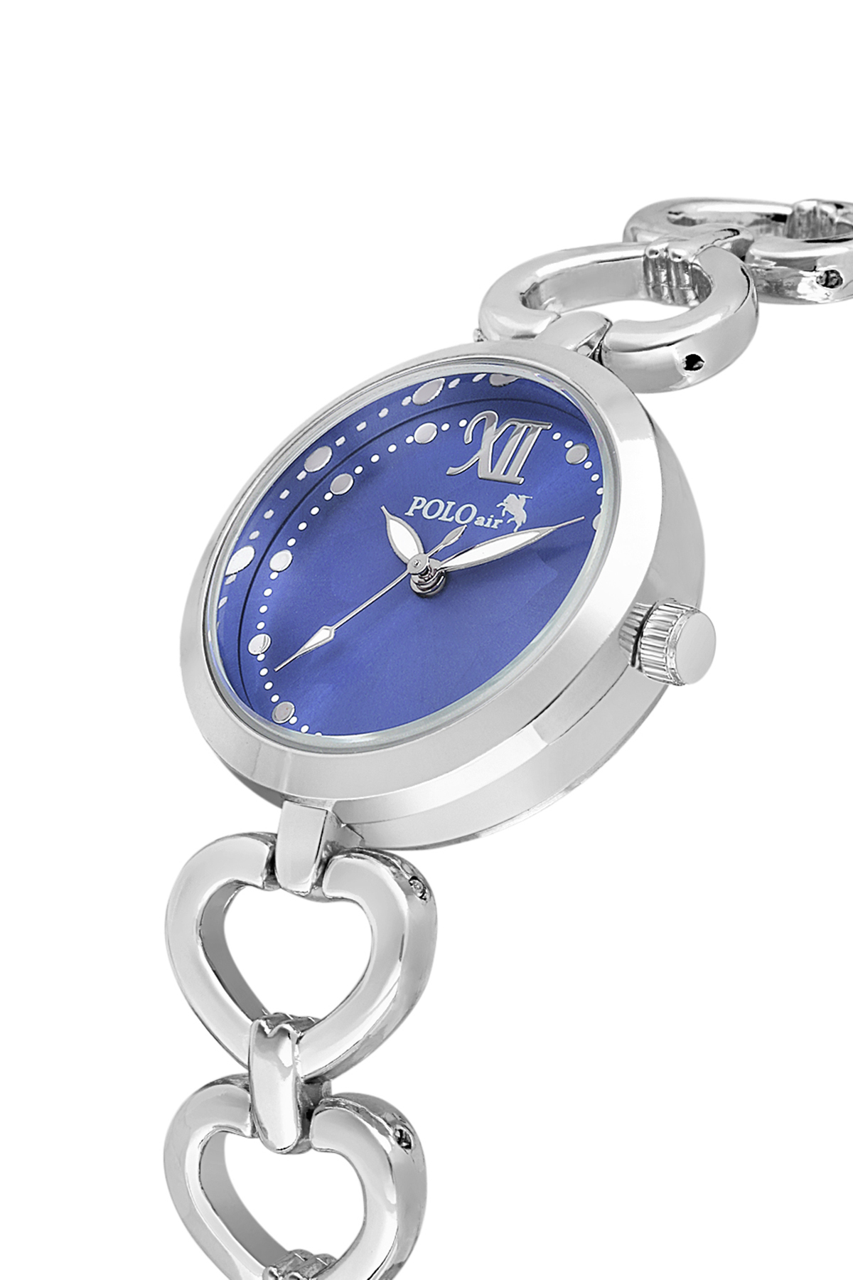 Kalp Detaylı Zincir Kordon Kadın Kol Saati Gümüş Lacivert Renk Pl-1558B5X Lacivert Pl-1558B5X