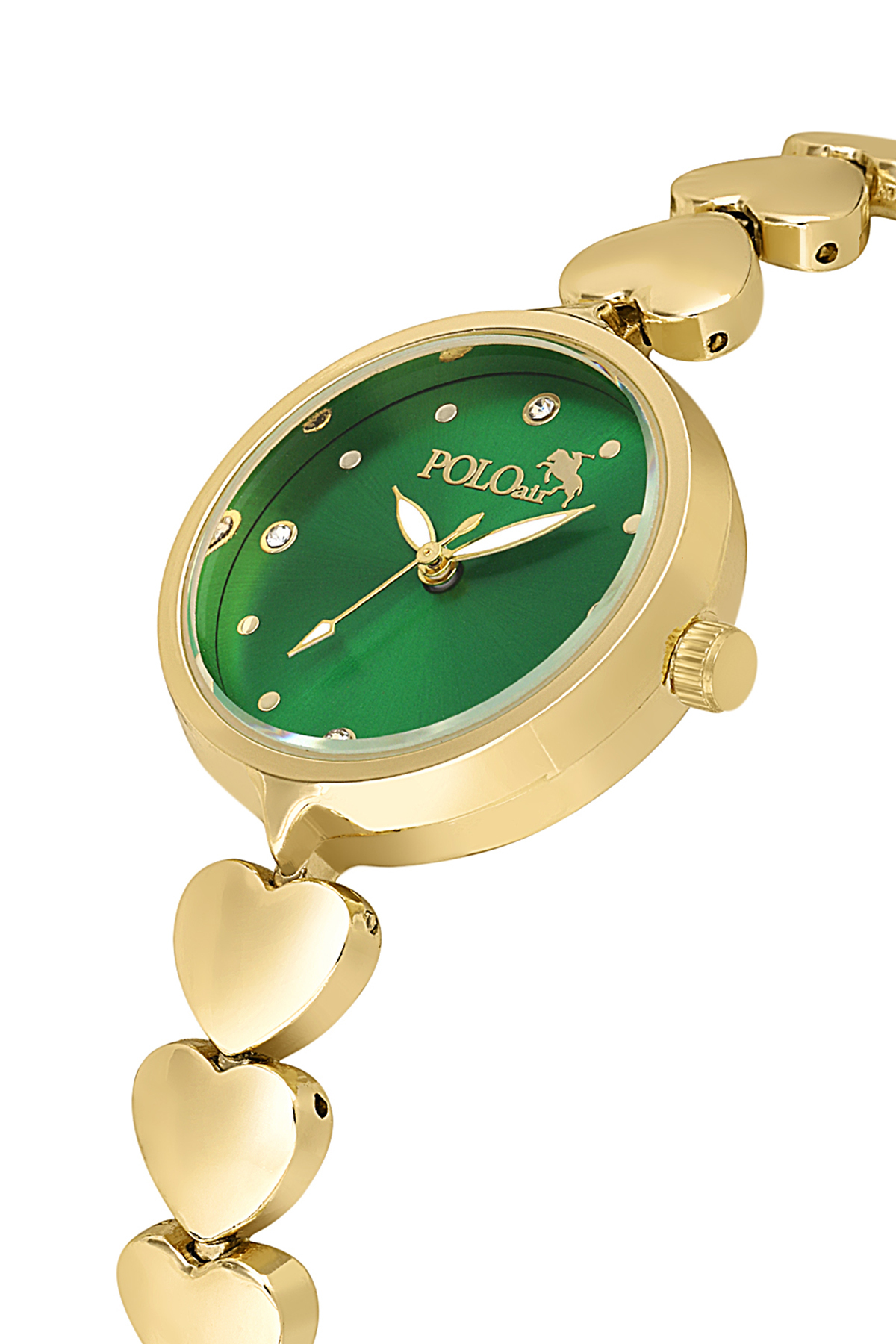 Kalp Kordon Kadın Kol Saati Gold Yeşil Renk Pl-1556B1X Altın Pl-1556B1X