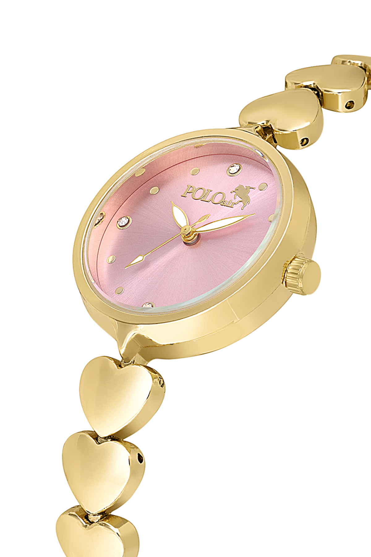 Kalp Kordon Kadın Kol Saati Kalp Bileklik Kombin Gold Pembe Renk Pl-1556B4 Pembe Pl-1556B4