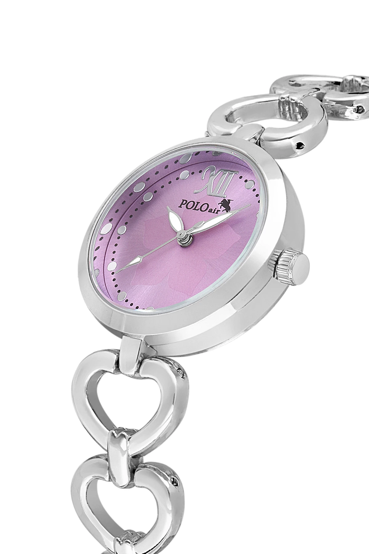 Kalpli Kadın Kol Saati Halka Bileklik Kombin Gümüş Lila Renk Pl-1558B4 Mor Pl-1558B4
