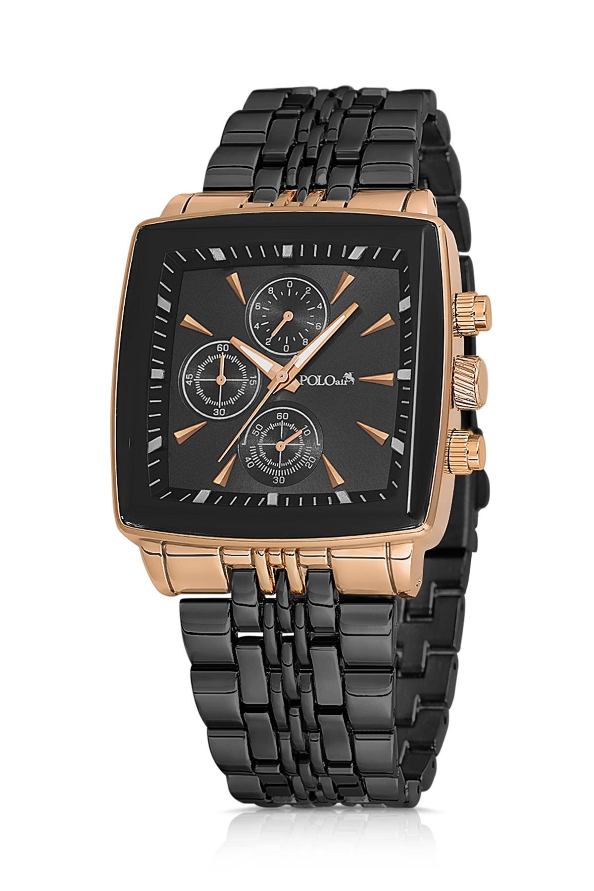 Kare Kasa Klasik Erkek Kol Saati Siyah Bakır Renk Pl-7045E6X Siyah Pl-7045E6X