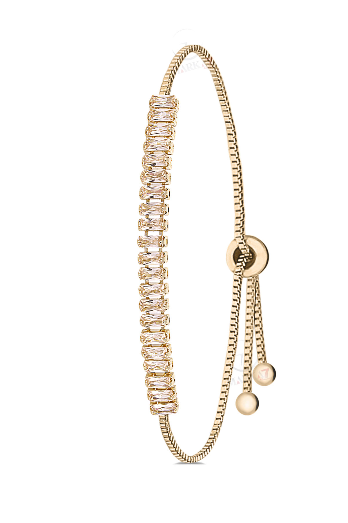 Kelepçe Kadın Kol Saati Zirkon Taşlı Baget Bileklik Kombin Gold Pembe Renk Pl-1582B4 Pembe - Gold Pl-1582B4