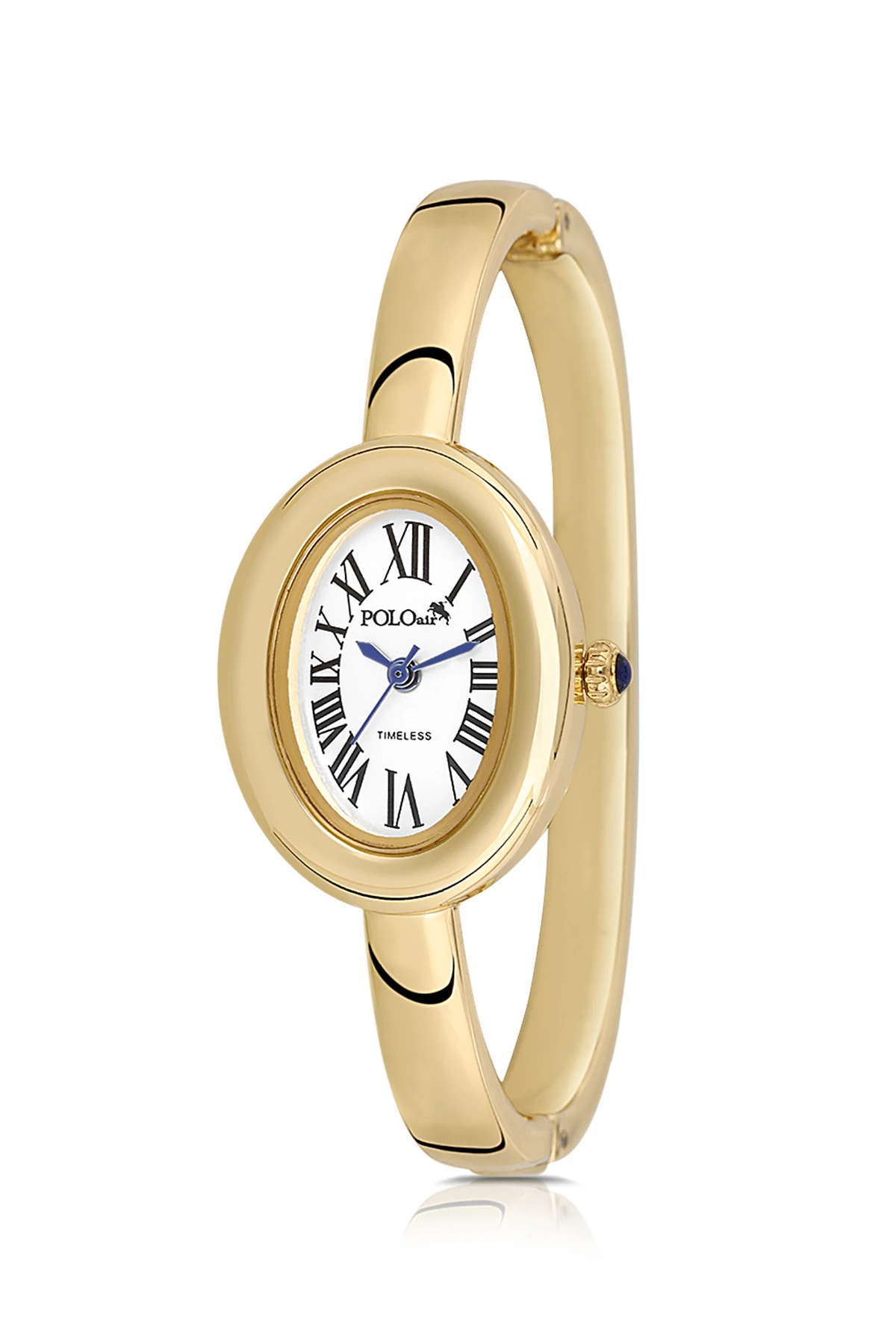Kelepçeli Oval Kasa Kadın Kol Saati Yıldız Bileklik Kombin Gold Renk Pl-1589B1 Altın Pl-1589B1