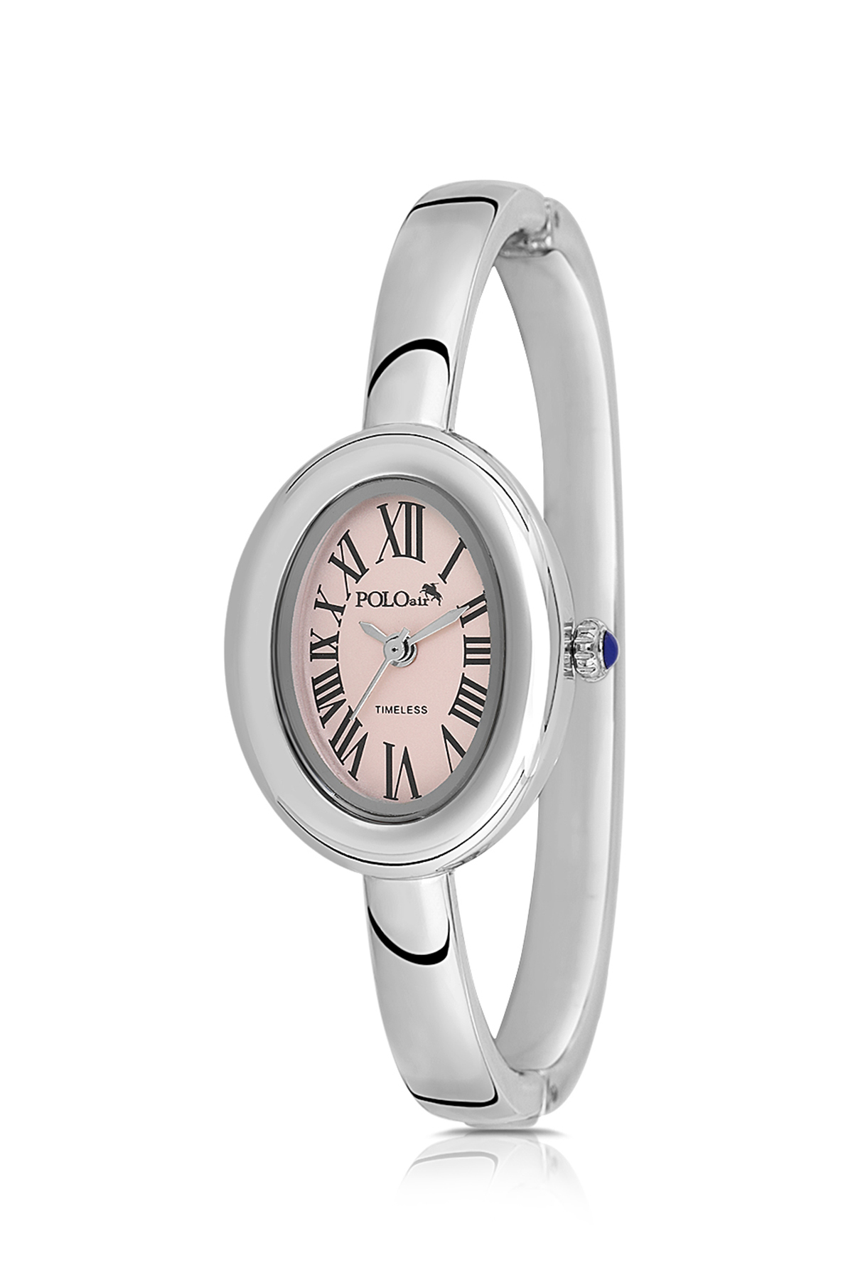 Kelepçeli Oval Kasa Kadın Kol Saati Yıldız Bileklik Kombin Gümüş Pembe Renk Pl-1589B3 Pembe Pl-1589B3