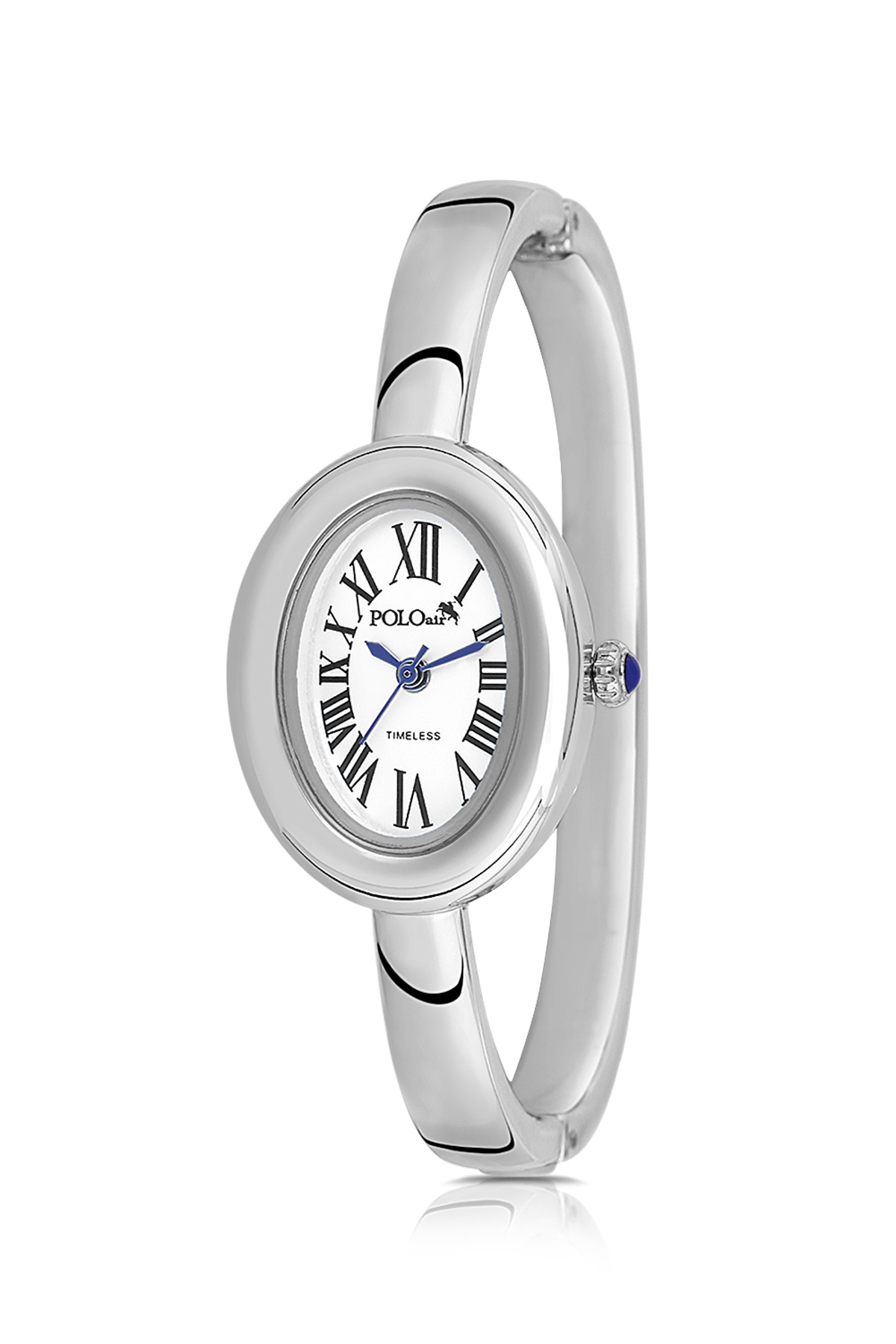 Kelepçeli Oval Kasa Kadın Kol Saati Yıldız Bileklik Kombin Gümüş Renk Pl-1589B2 Gümüş Pl-1589B2