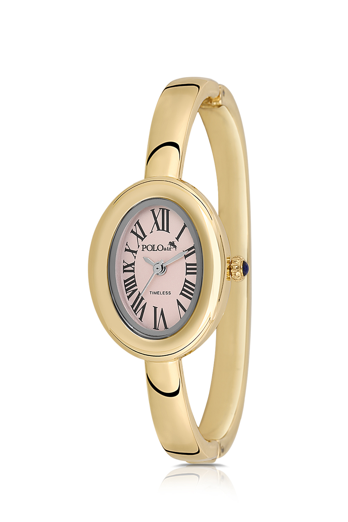Kelepçeli Oval Kasa Romen Rakamlı Kadın Kol Saati Gold Pembe Renk Pl-1589B5X Pembe Pl-1589B5X