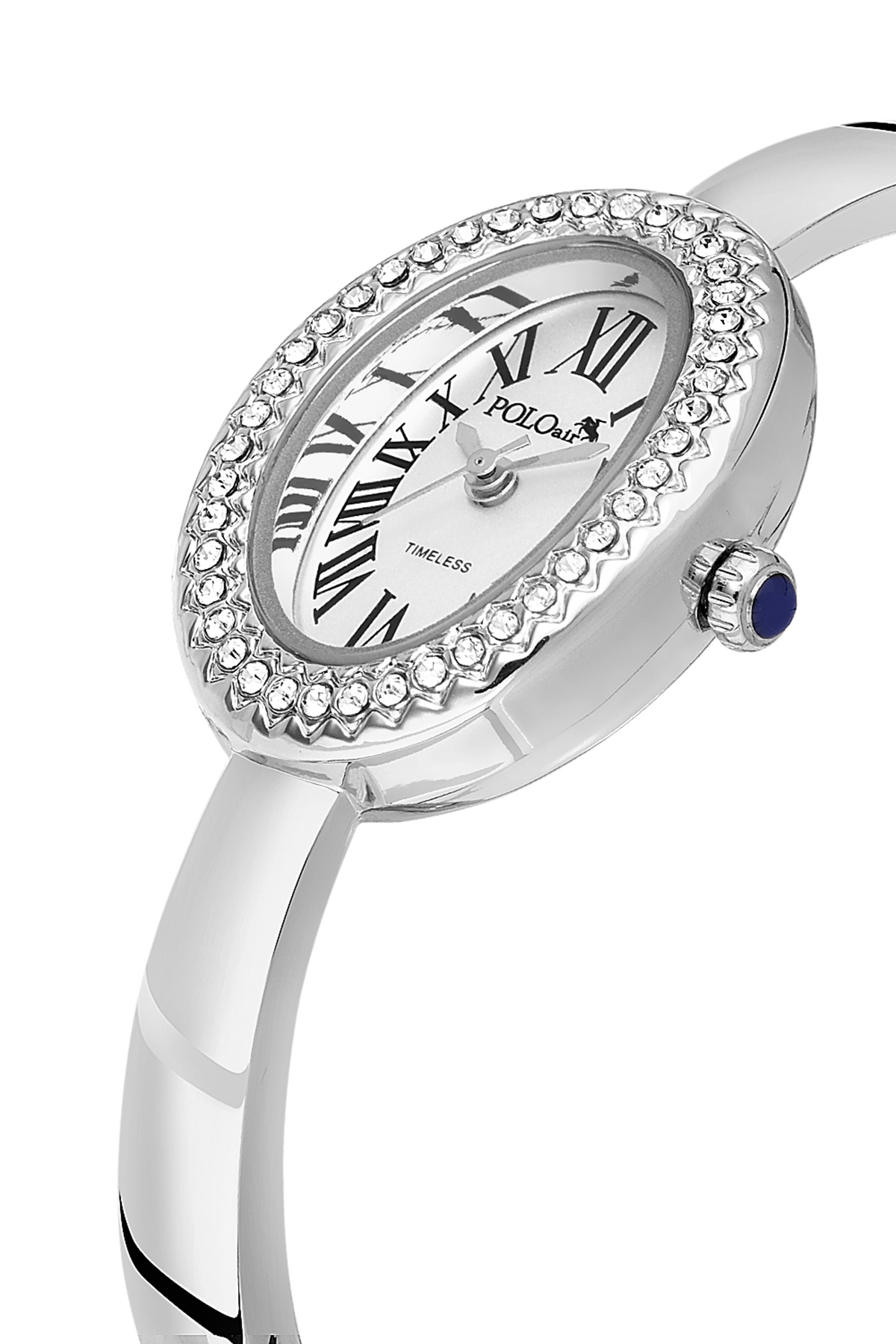 Kelepçeli Romen Rakamlı Kadın Kol Saati Yılan Bileklik Kombin Gümüş Renk Pl-1588B2 Gümüş Pl-1588B2