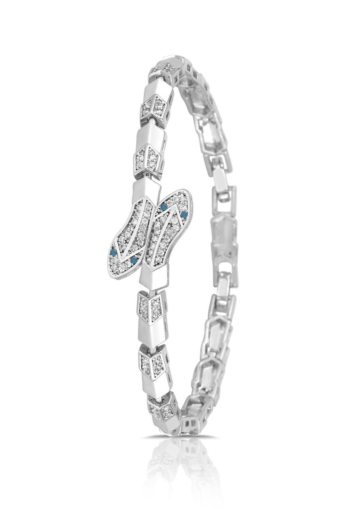 Kelepçeli Romen Rakamlı Kadın Kol Saati Yılan Bileklik Kombin Gümüş Renk Pl-1588B2 Gümüş Pl-1588B2