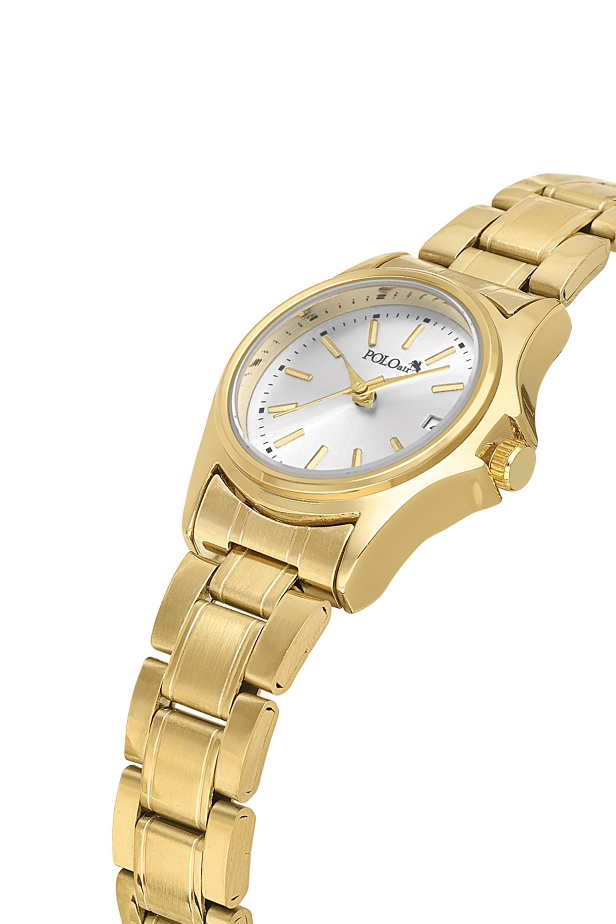 Klasik Takvimli Kadın Kol Saati Zirkon Taşlı Lüx Bileklik Kombin Gold Renk Pl-1587B1 Altın Pl-1587B1