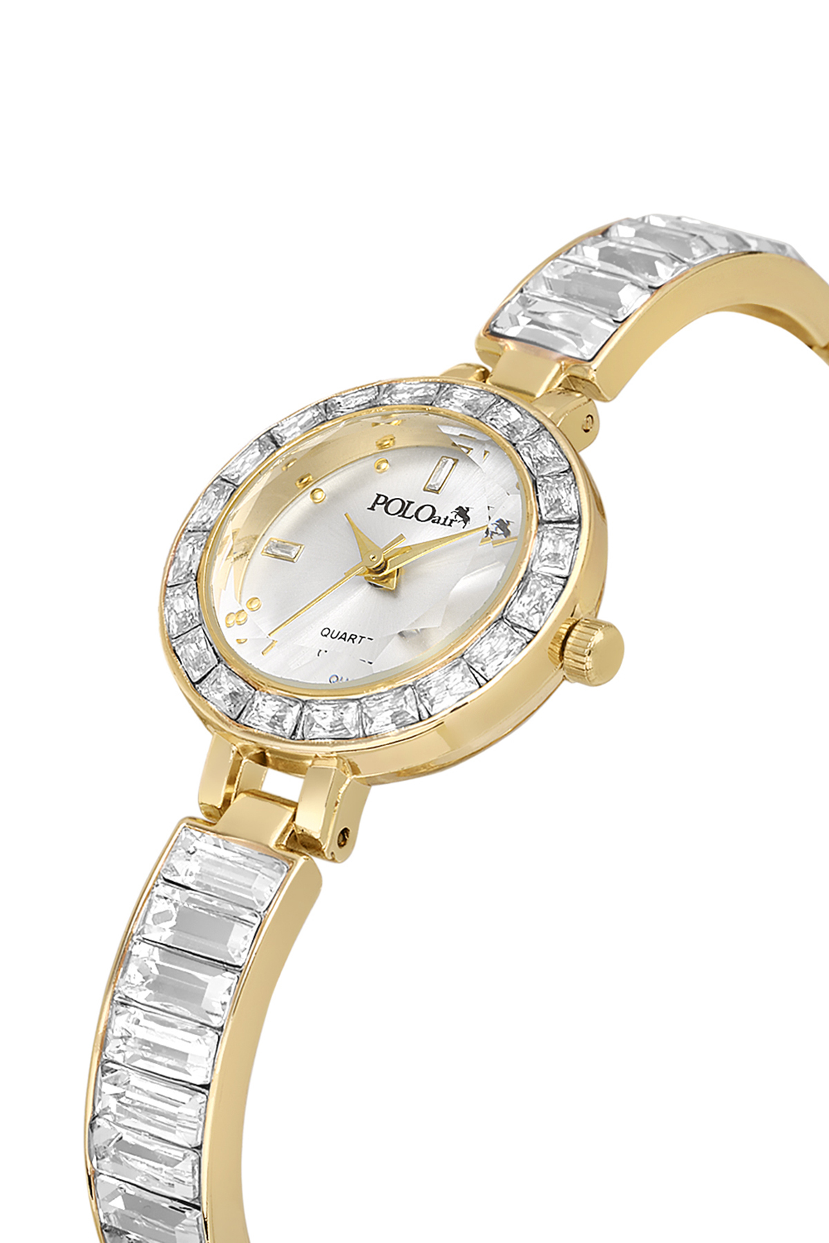 Lüx Taşlı Kelepçe Kadın Kol Saati Gold Gümüş Renk Pl-1582B1X Altın Pl-1582B1X