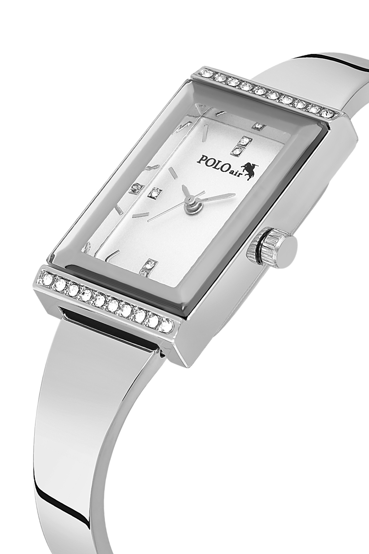 Lüx Taşlı Kelepçe Kadın Kol Saati Zirkon Taşlı Baget Bileklik Kombin Gümüş Renk Pl-1566B2 Gümüş Pl-1566B2