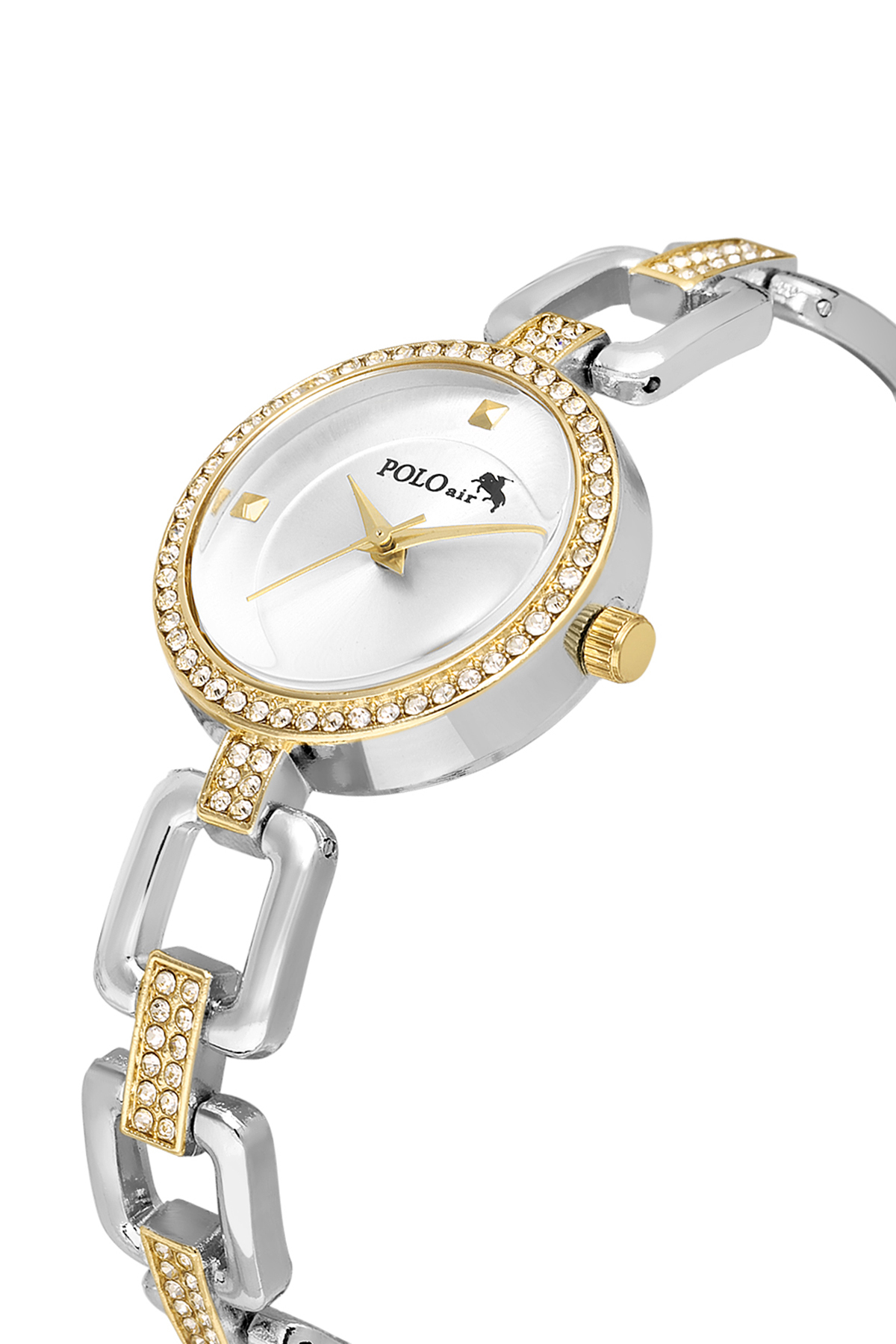 Lüx Taşlı Zincir Kordon Kadın Kol Saati Gold Gümüş Renk Pl-1572B3X Çok Renkli Pl-1572B3X