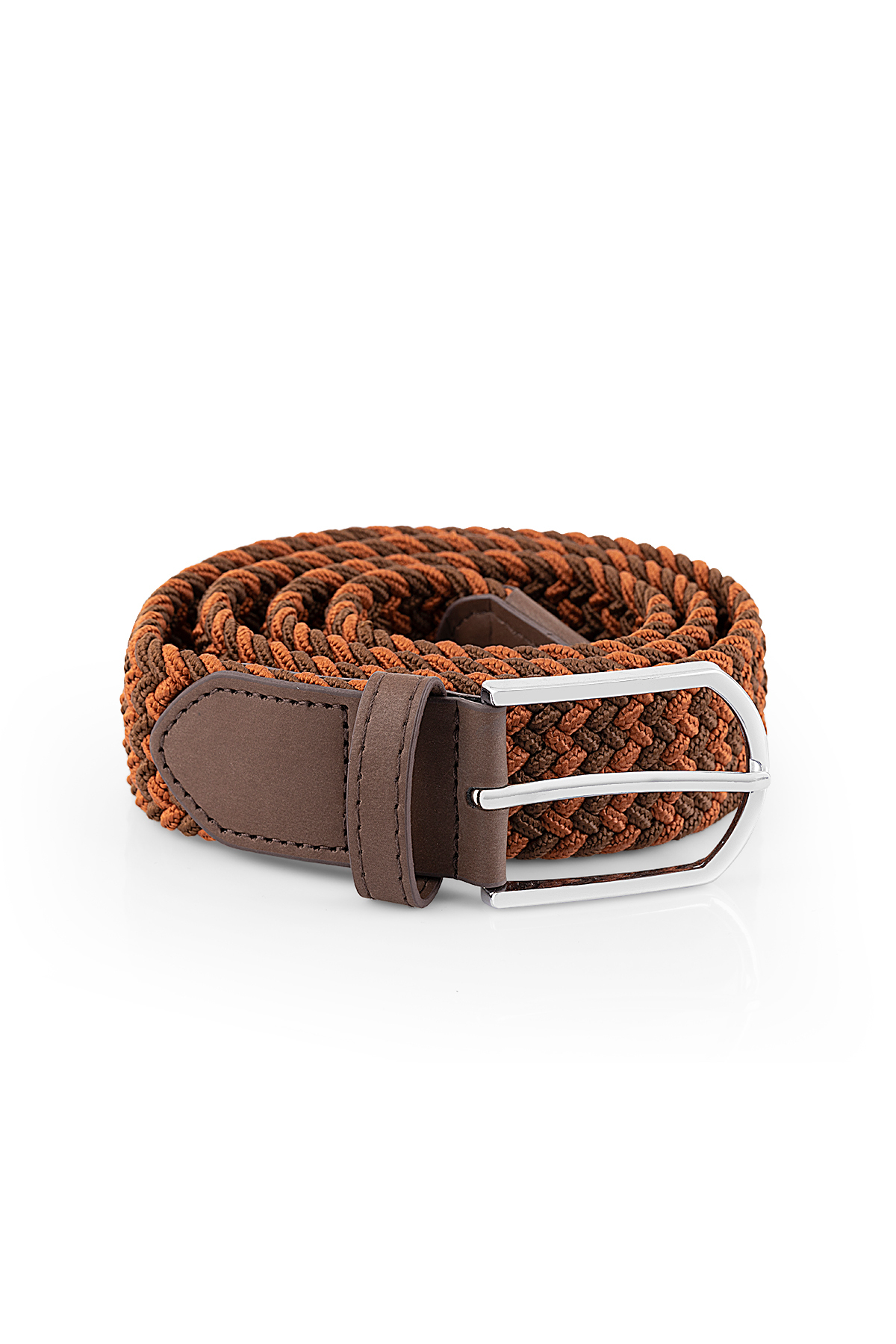 Mıknatıslı Otomatik Mekanizmalı Cüzdan Örgü Esnek Kemer Parfüm Erkek Kombin Taba Renk Pm-07-T Kahverengi Pm-07-T