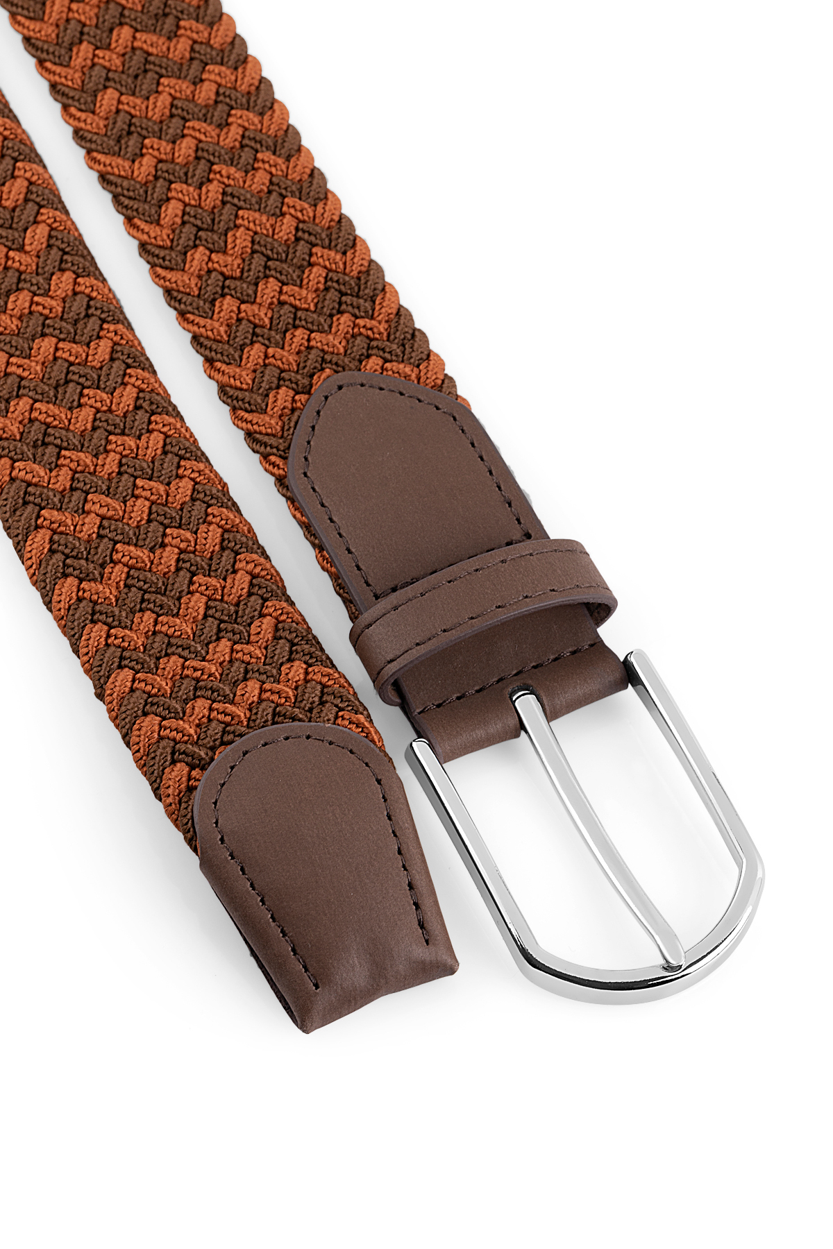 Mıknatıslı Otomatik Mekanizmalı Cüzdan Örgü Esnek Kemer Parfüm Erkek Kombin Taba Renk Pm-07-T Kahverengi Pm-07-T