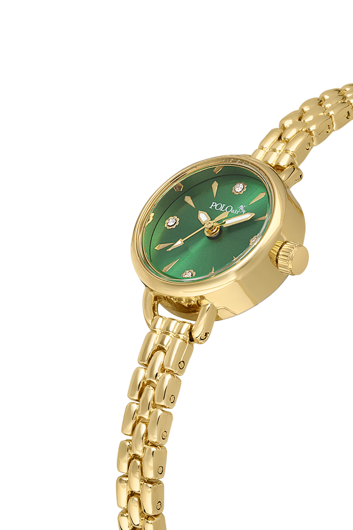 Minimal Kadın Kol Saati Xoxo Bileklik Kombin Gold Yeşil Renk Pl-1581B1 Altın Pl-1581B1