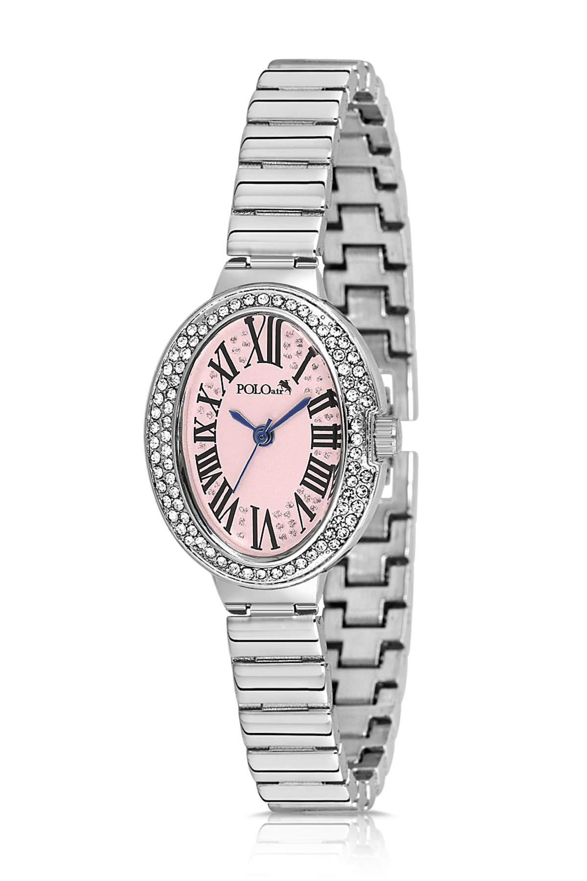 Oval Kasa Kadın Kol Saati Oval Bileklik Kombin Gümüş Pembe Renk Pl-1568B3 Pembe Pl-1568B3