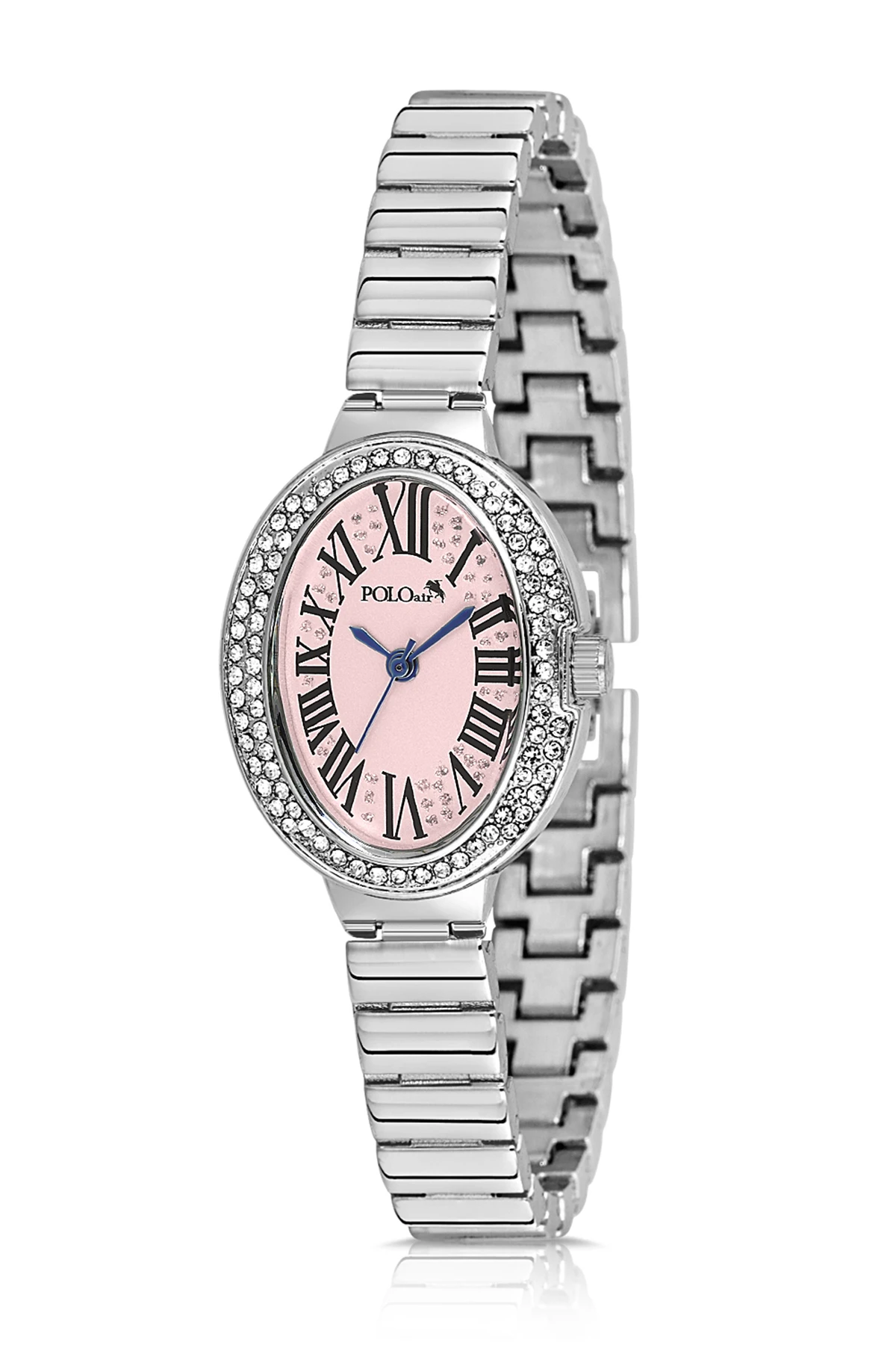 Oval Kasa Romen Rakamlı Kadın Kol Saati Gümüş Pembe Renk Pl-1568B3X Pembe Pl-1568B3X