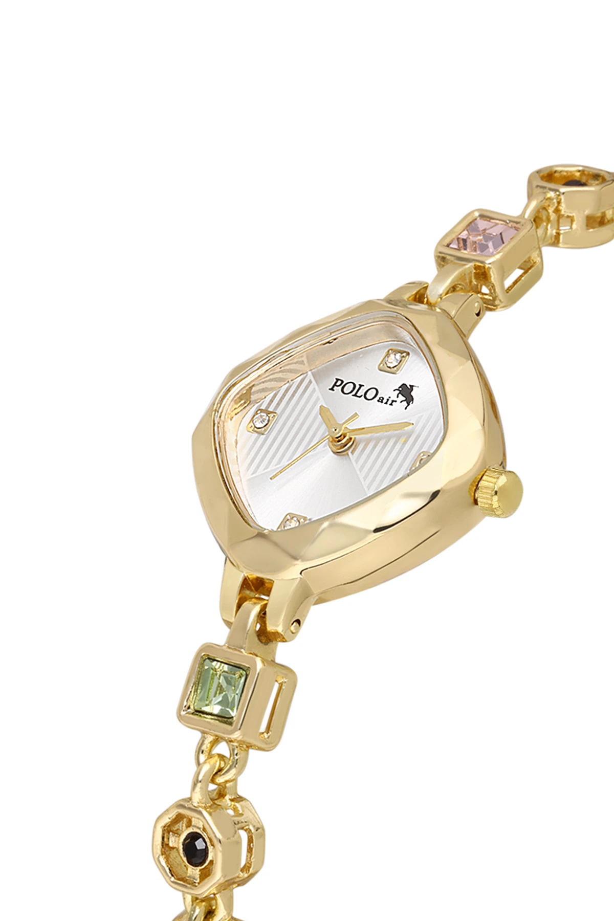 Renkli Taş Kadın Kol Saati Yıldız Bileklik Kombin Gold Renk Pl-1576B1 Altın Pl-1576B1
