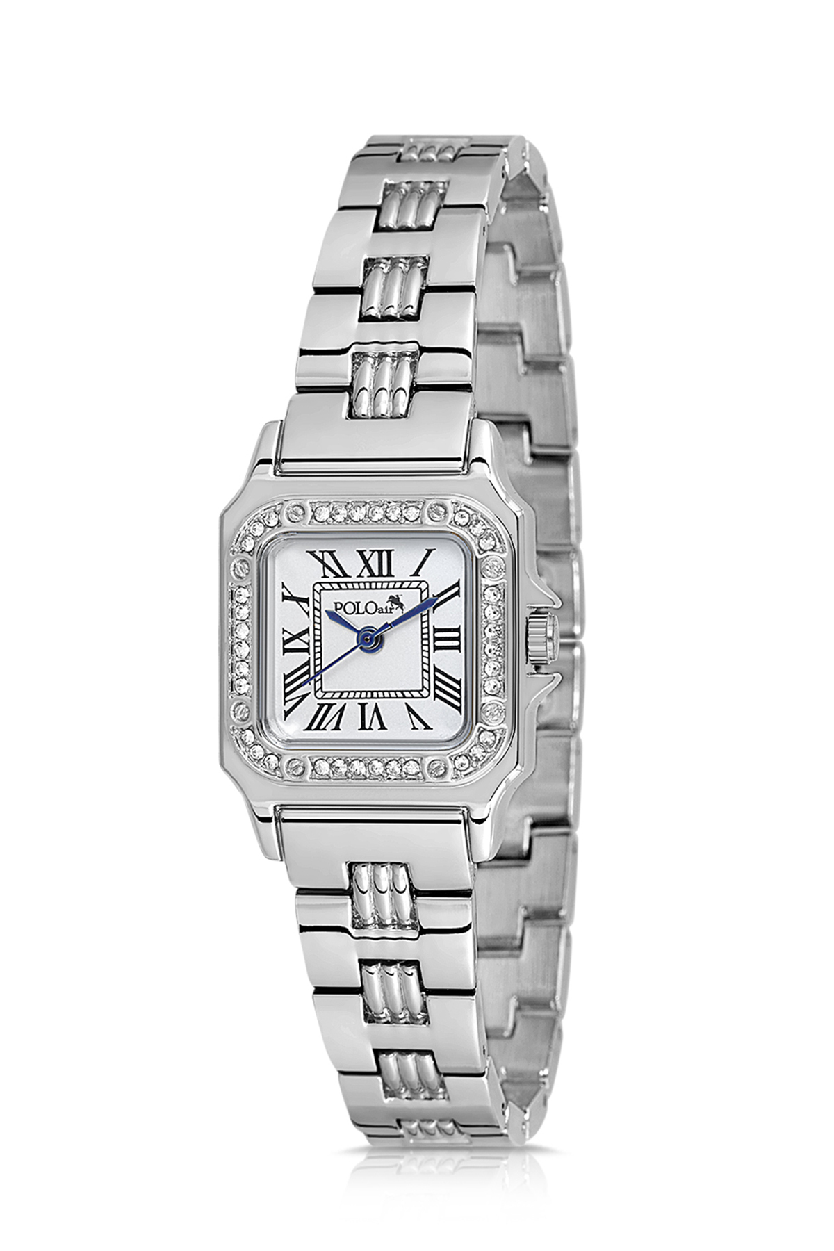 Romen Rakamlı Klasik Kadın Kol Saati Zirkon Taşlı Baget Bileklik Kombin Gümüş Renk Pl-1565B2 Gümüş Pl-1565B2