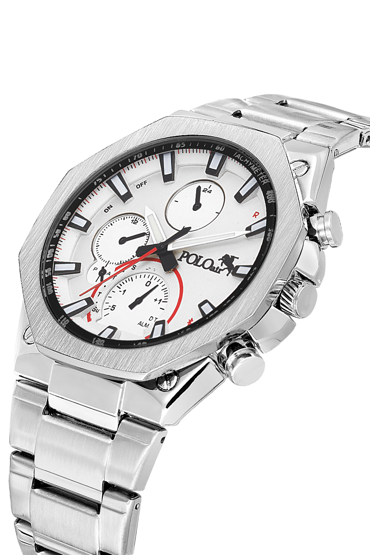 Sekizgen Kasa Erkek Kol Saati Mat Gümüş Beyaz Renk Pl-7044E4X Gümüş Pl-7044E4X